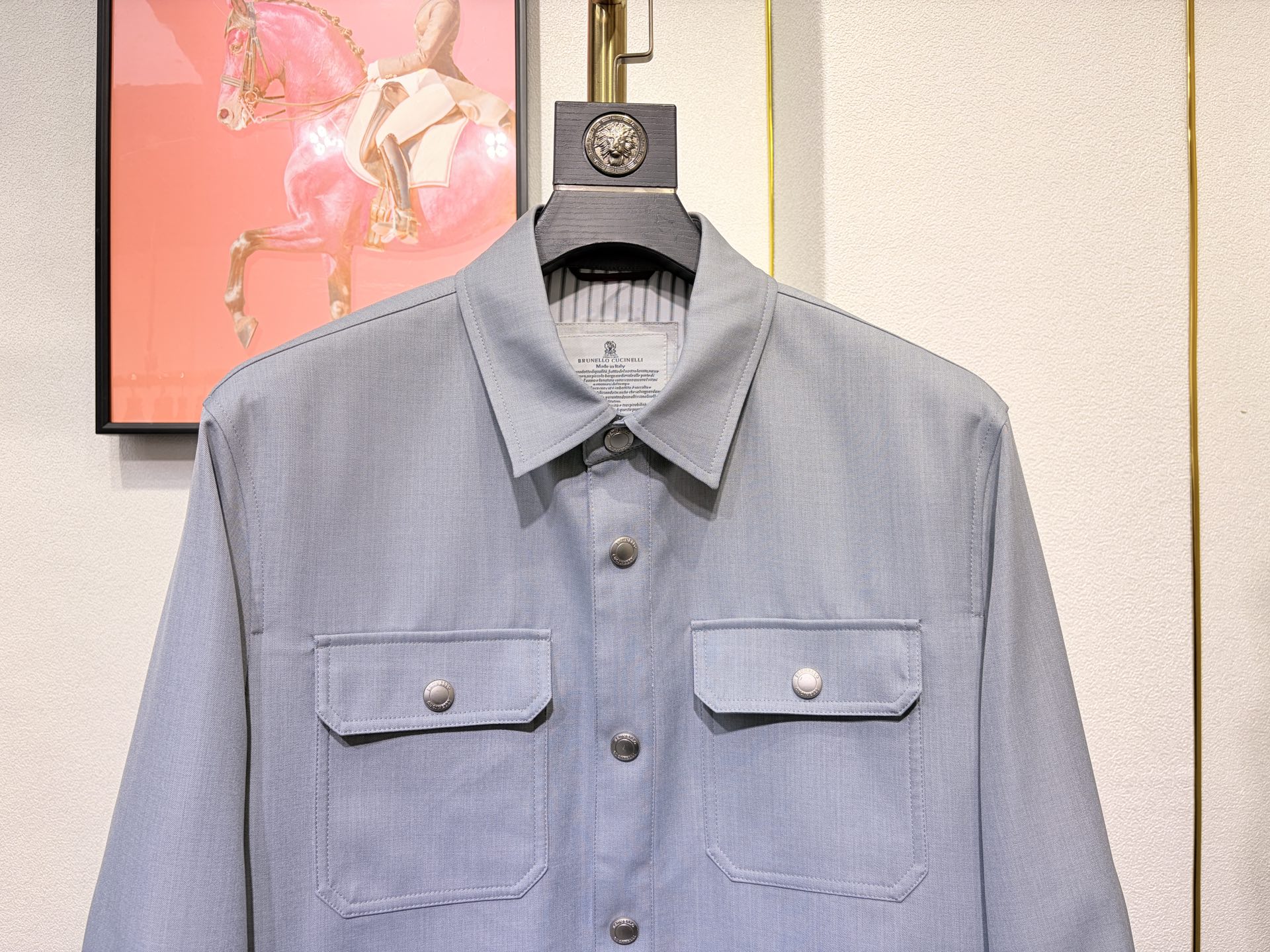 BC 2026春款 男士商务翻领夹克外套，开模定制五金配件 三标齐 羊毛 尼龙 聚酯纤维混纺面料，手感柔