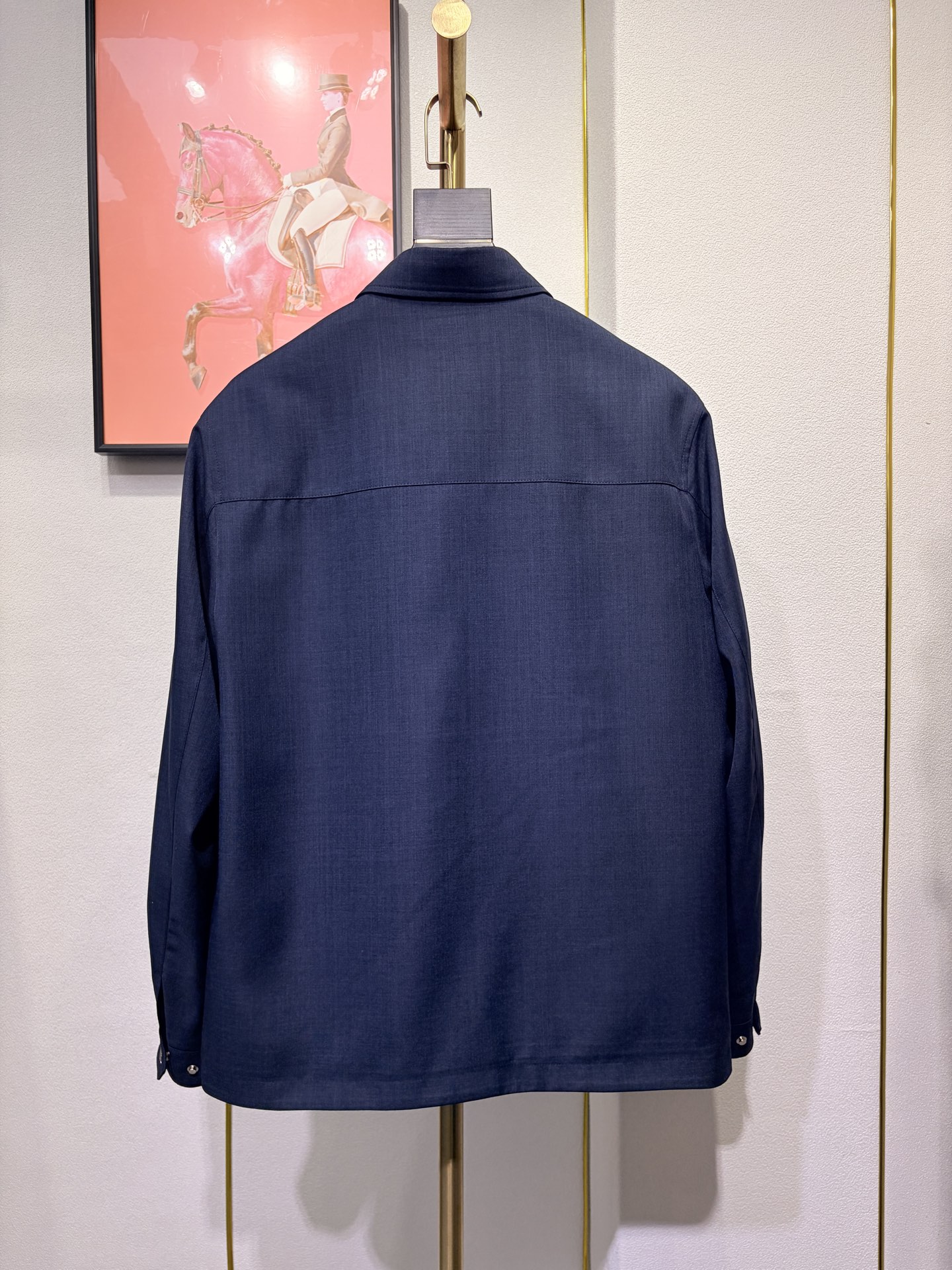 BC 2026春款 男士商务翻领夹克外套，开模定制五金配件 三标齐 羊毛 尼龙 聚酯纤维混纺面料，手感柔