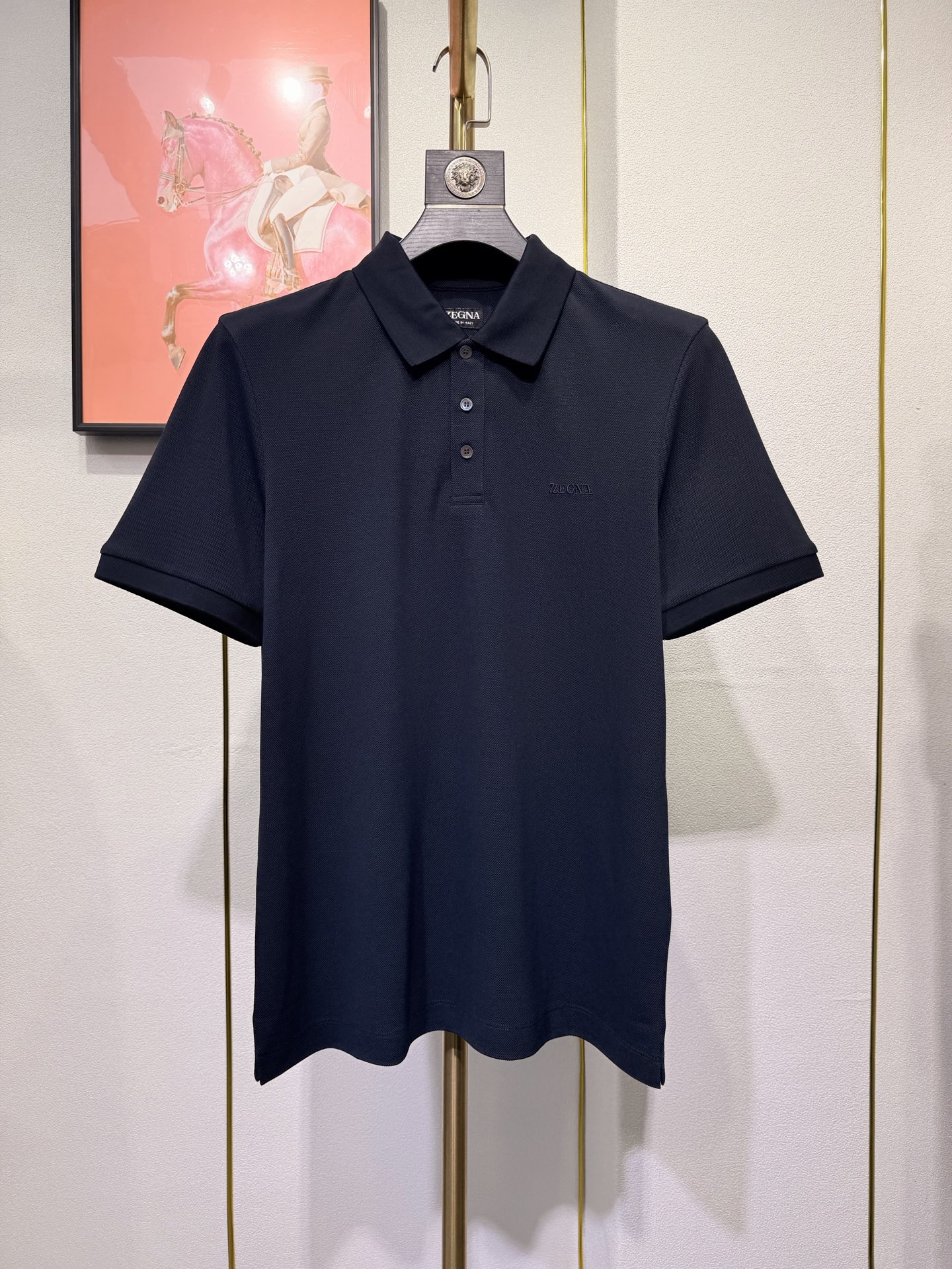 ZEGNA 2026新款羊毛双面珠地Polo衫｜双面质感的高阶型格，采用羊毛双面珠地面料，正反双珠地织造