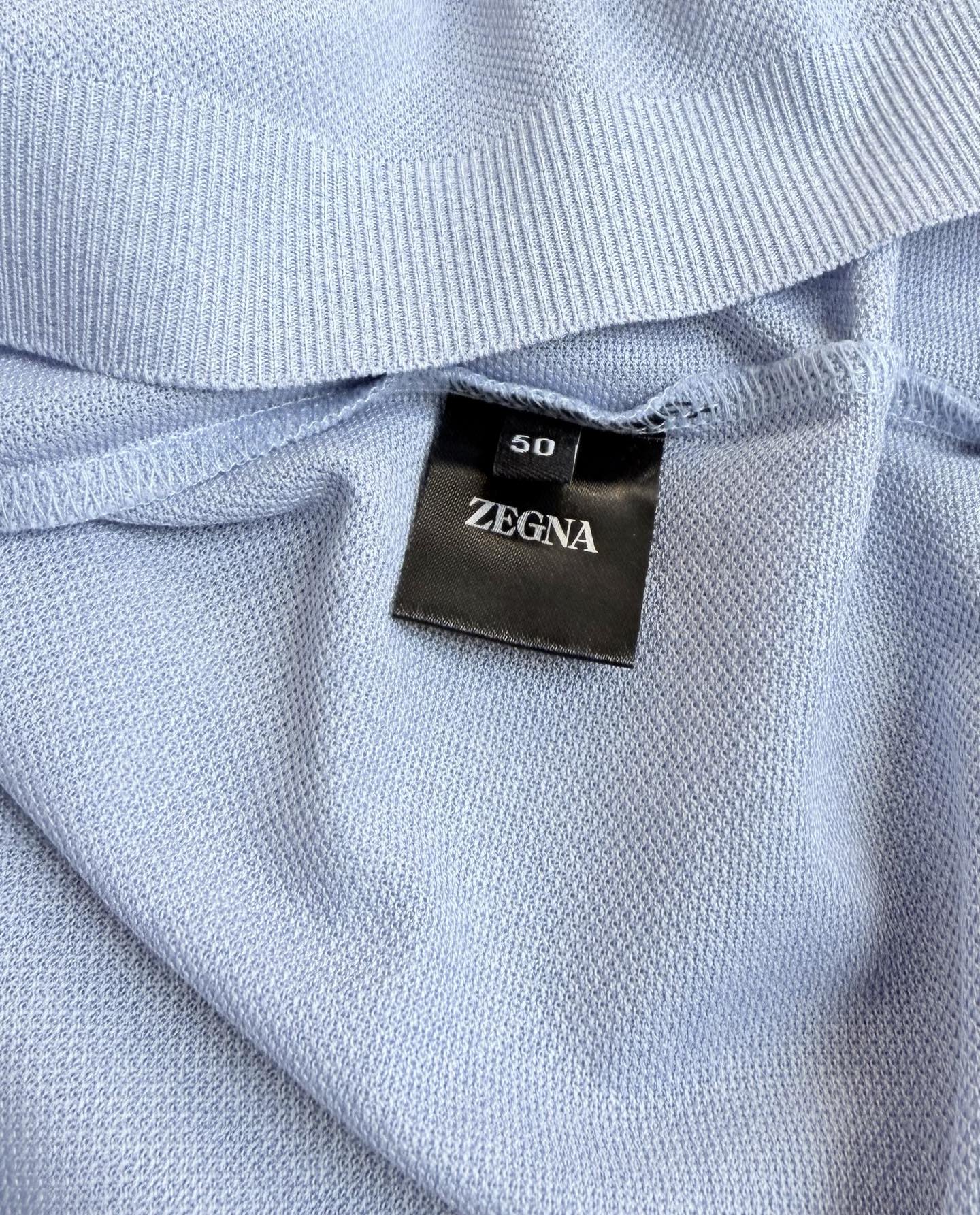 ZEGNA 杰尼亚2026新款男士标识短袖Polo衫，商务休闲翻领POLO恤.该款Polo衫采用丝光珠地