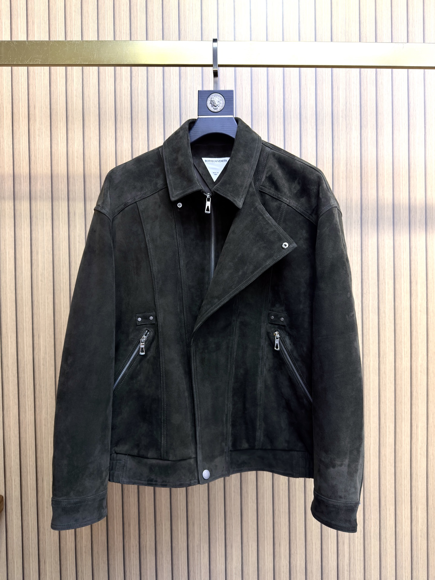 Bottega Veneta Black Asymmetric Zip Jacket