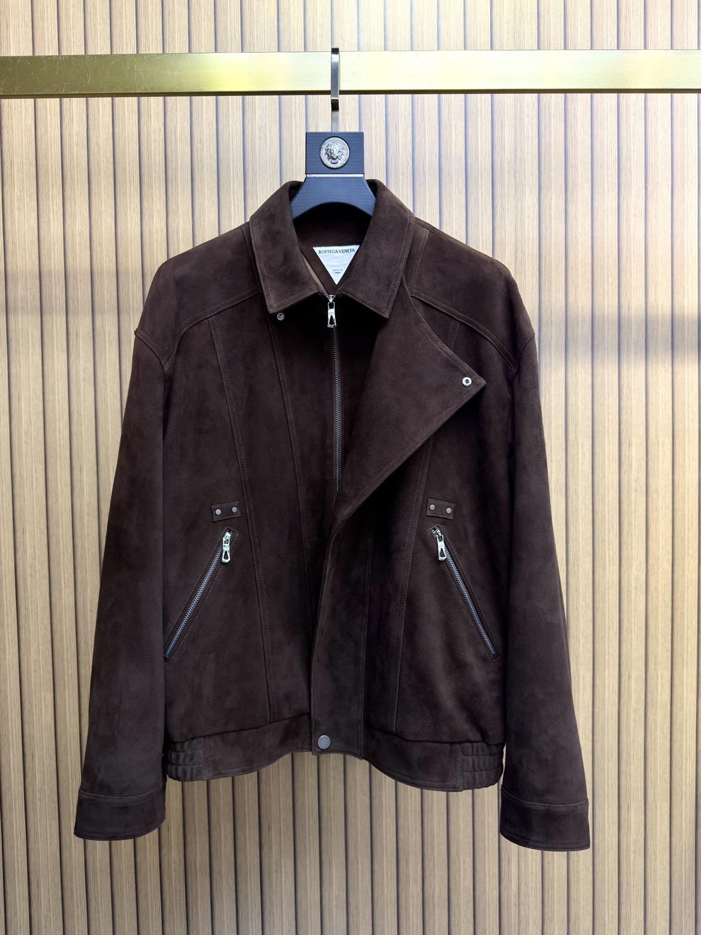 Bottega Veneta Brown Asymmetric Zip Jacket