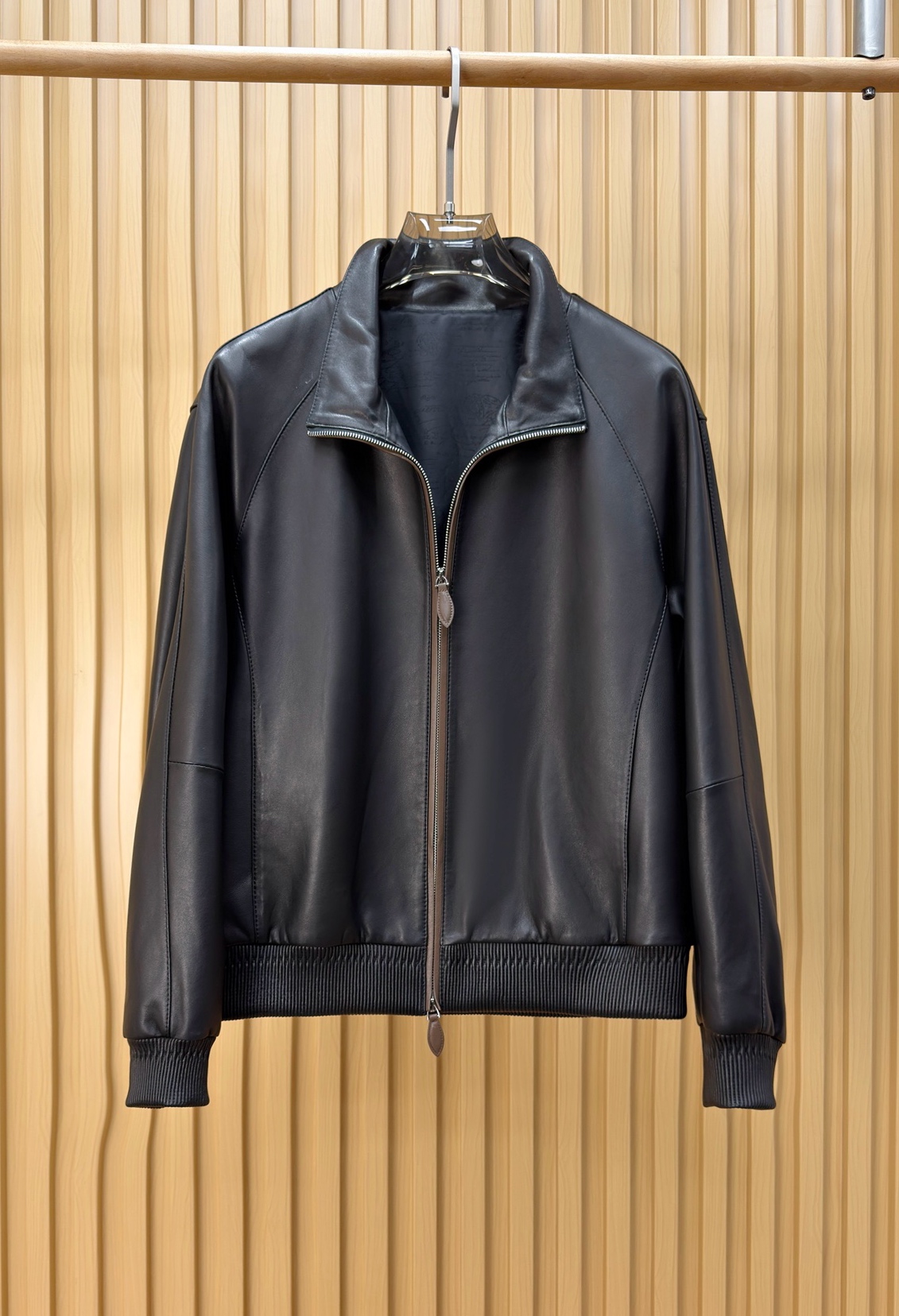 Berluti Black Stand Collar Zip Jacket