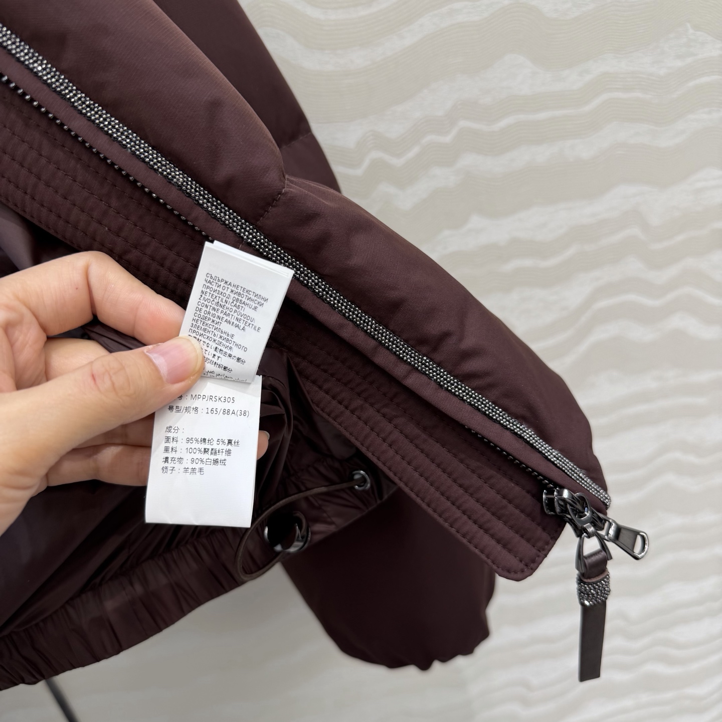 独家首发❤️品质控必入！BC高奢老钱风穿搭！羊羔毛领铜链羽绒服！国标进口90%白鹅绒80-85-90克填