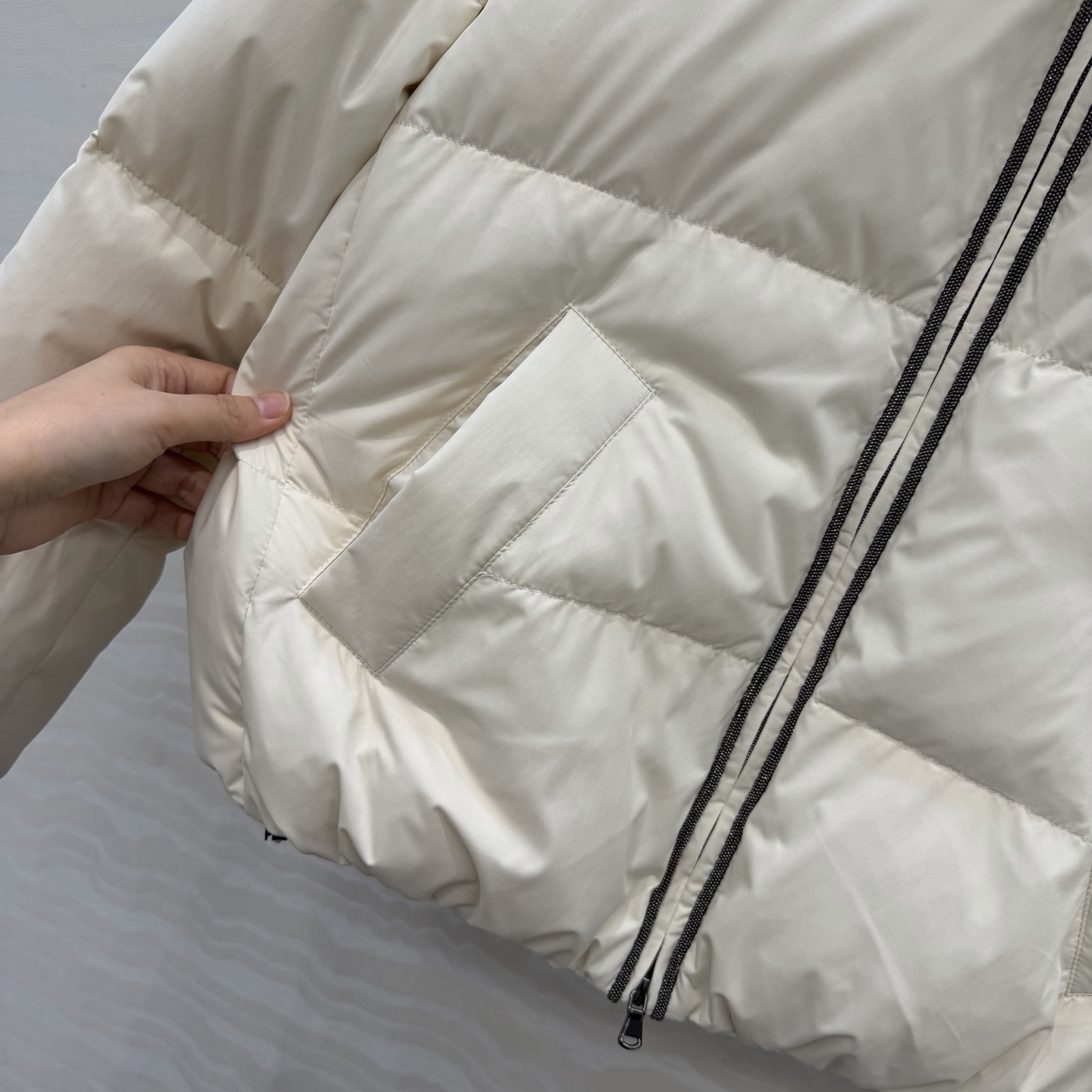 独家首发❤️品质控必入！BC高奢老钱风穿搭！羊羔毛领铜链羽绒服！国标进口90%白鹅绒80-85-90克填