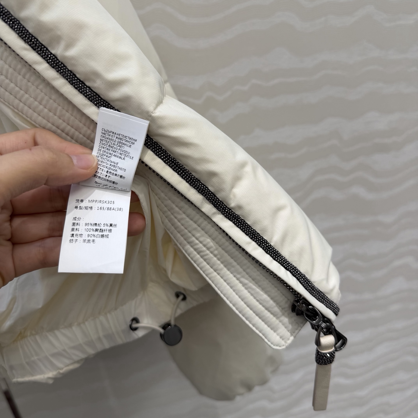 独家首发❤️品质控必入！BC高奢老钱风穿搭！羊羔毛领铜链羽绒服！国标进口90%白鹅绒80-85-90克填