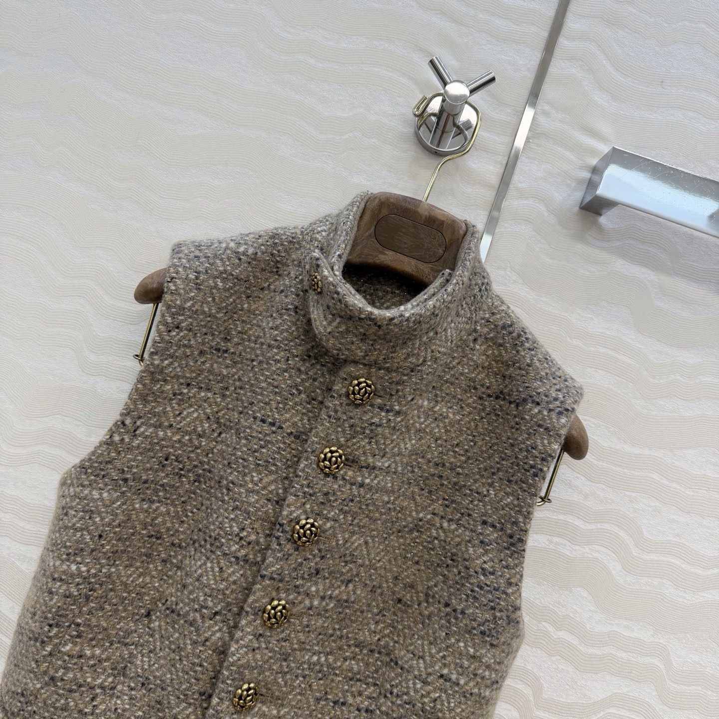 高端原单品质❤️LP极简高智感穿搭！潇洒帅气的高级羊驼毛花呢马甲小外套！复古金属蓟花扣，马术风夹克立领收