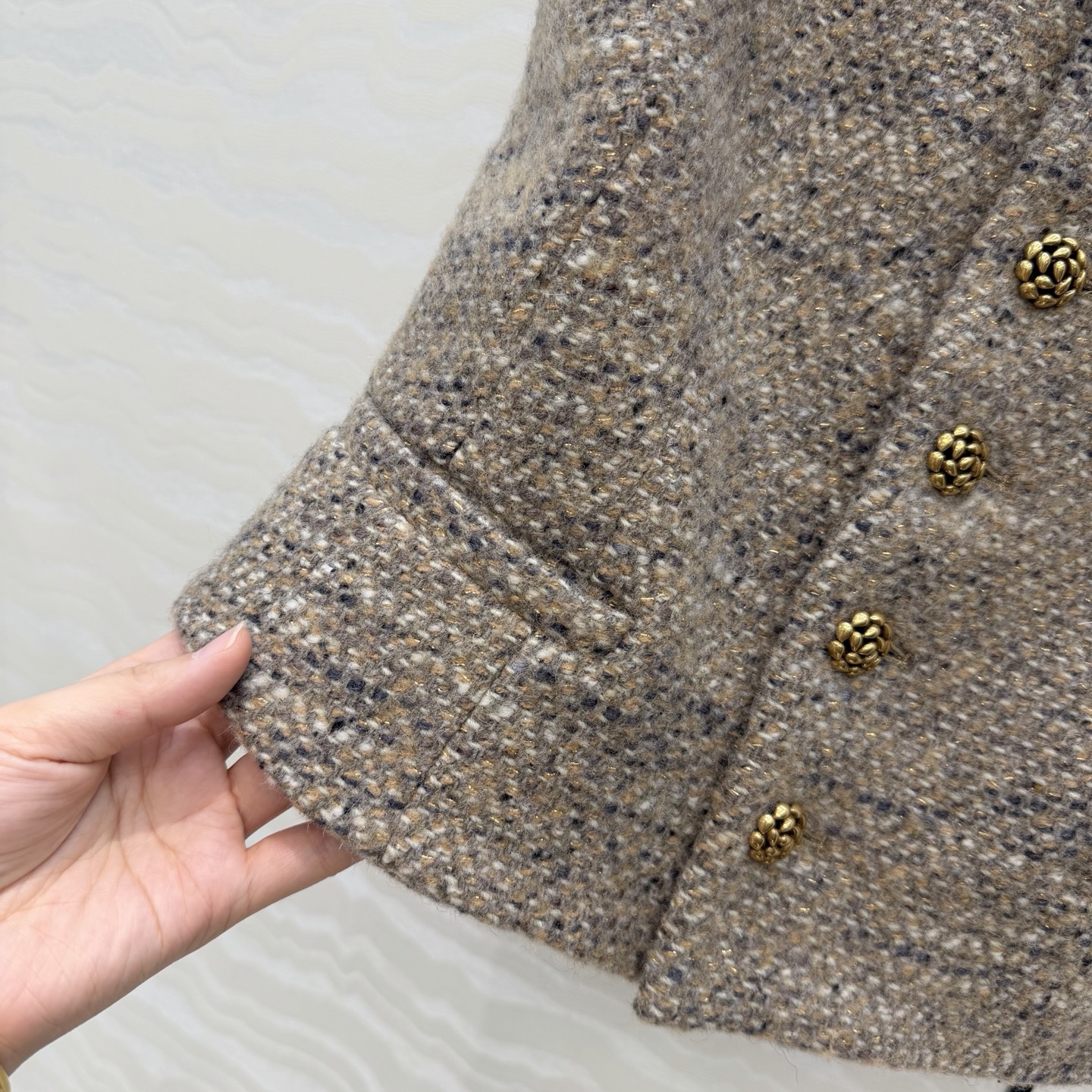 高端原单品质❤️LP极简高智感穿搭！潇洒帅气的高级羊驼毛花呢马甲小外套！复古金属蓟花扣，马术风夹克立领收