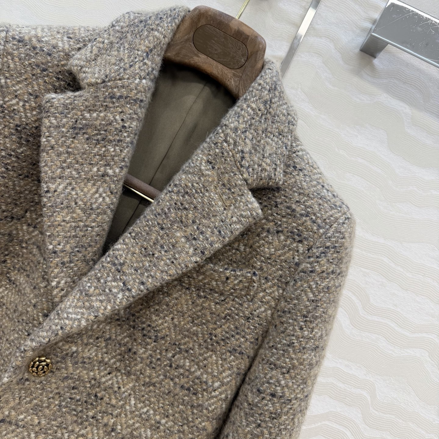 高端原单品质❤️LP极简高智感穿搭！潇洒帅气的高级羊驼毛花呢西装外套！复古金属蓟花扣！定制进口羊毛编织花