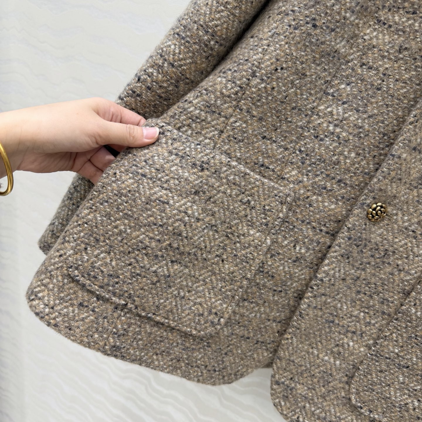 高端原单品质❤️LP极简高智感穿搭！潇洒帅气的高级羊驼毛花呢西装外套！复古金属蓟花扣！定制进口羊毛编织花