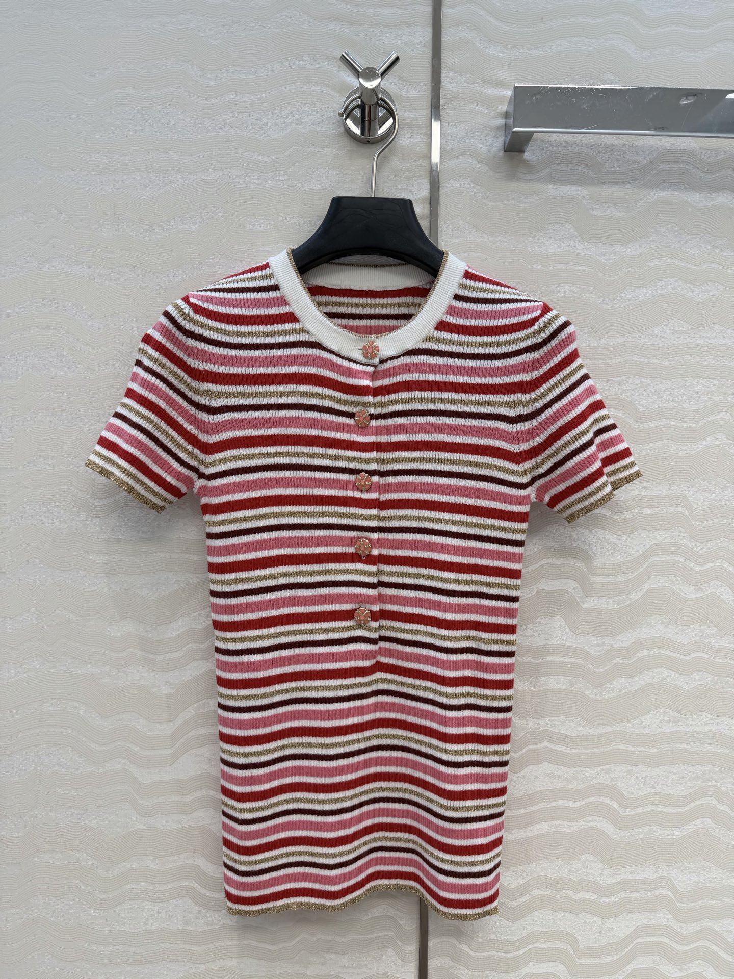 샤넬 여성 스트라이프 반팔 니트 레플리카 5946 Chanel Women T Shirt