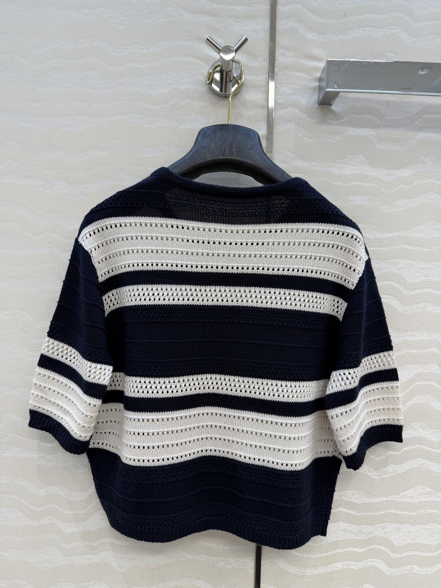 高端原单品质❤️高定紫标RL26早春新品。高智感气质海军蓝条纹套裙！品质控必入。定制天丝棉纱线细腻质感无