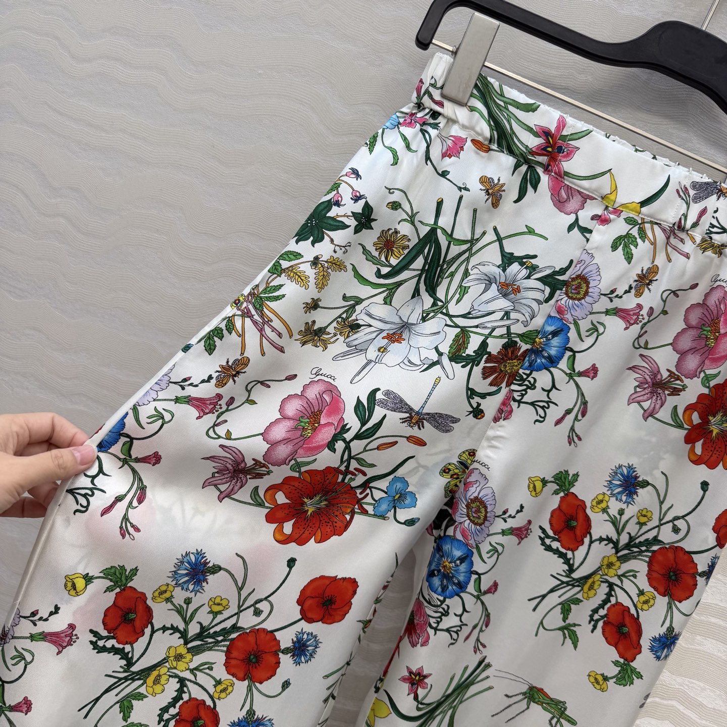 高端原单品质💕26春夏GG花㚏真丝裤！100%真丝斜纹绸，小直筒裤型上身巨显瘦！优雅时髦又高级的调调！白