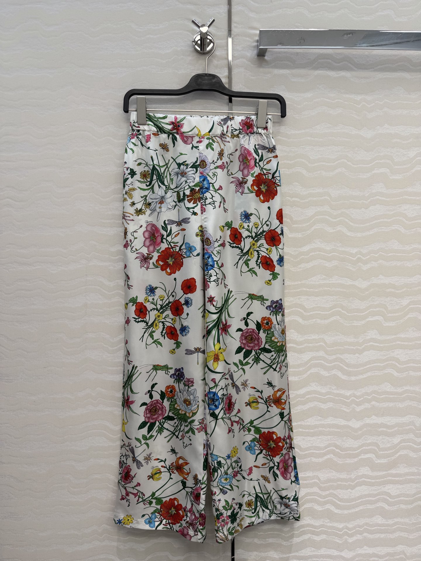 高端原单品质💕26春夏GG花㚏真丝裤！100%真丝斜纹绸，小直筒裤型上身巨显瘦！优雅时髦又高级的调调！白