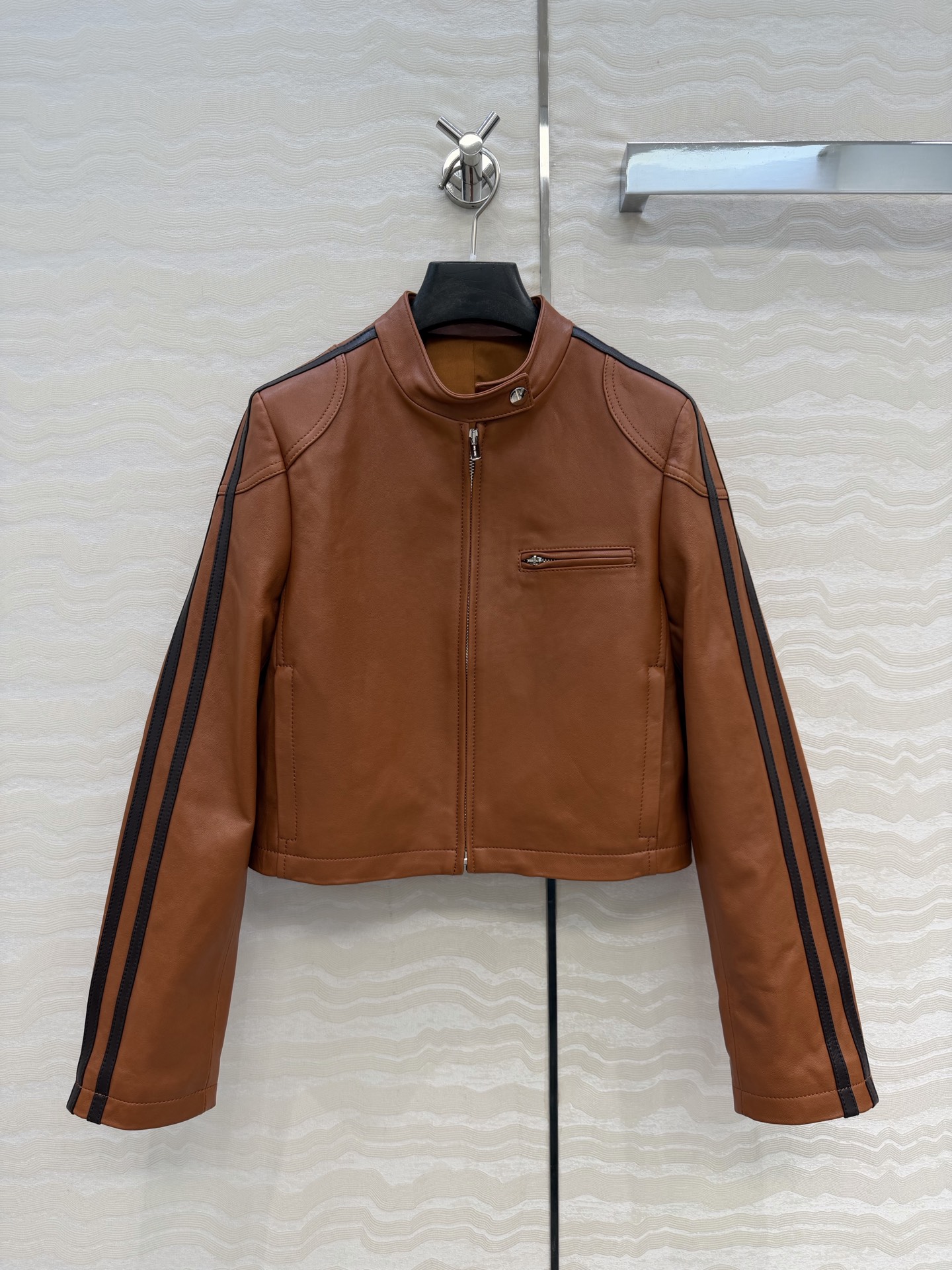 高端原单品质❤️26早春新品miu系少女穿搭！飞行夹克皮衣外套！原版定制顶级进口植鞣100%小羊皮！皮质