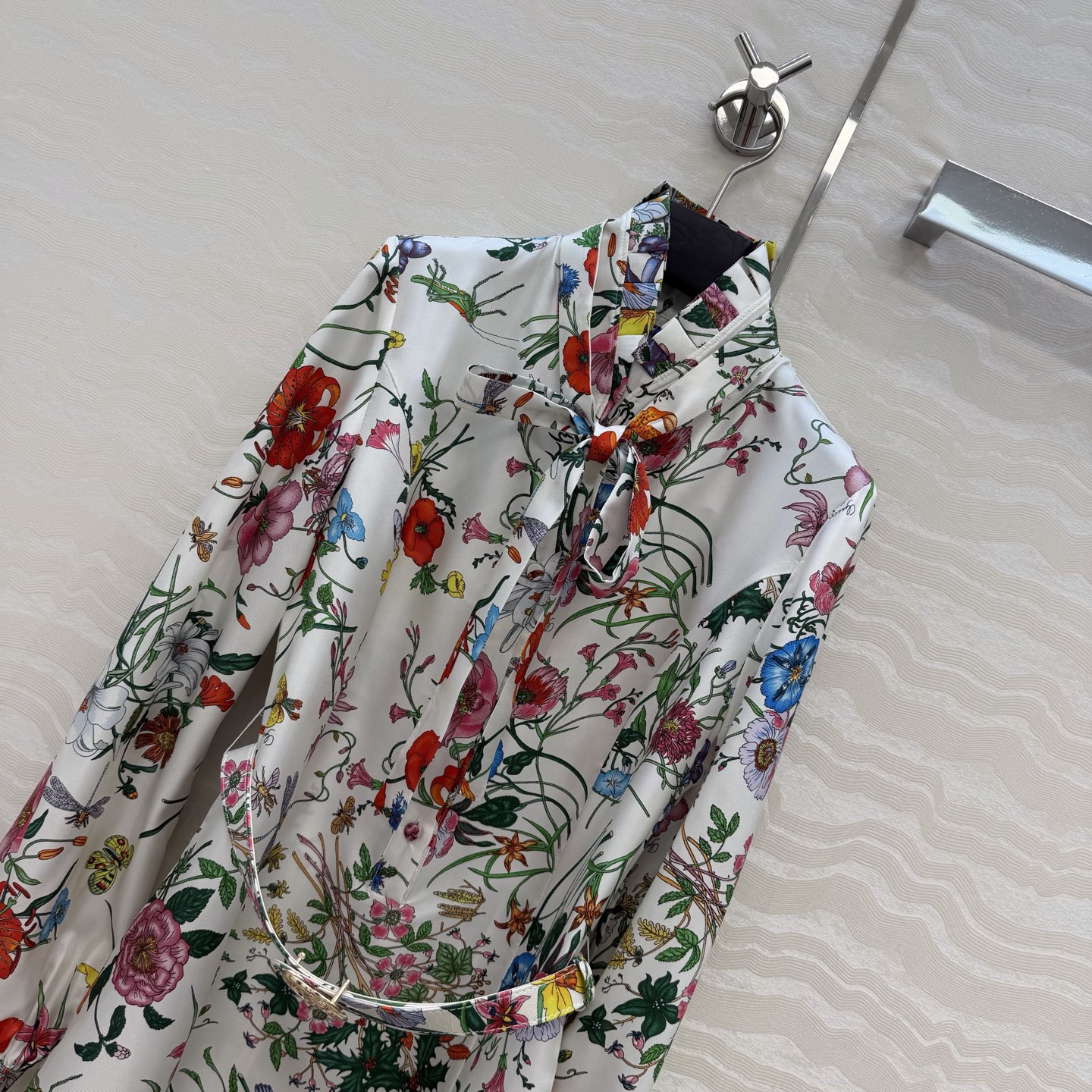 高端原单品质💕26春夏GG花㚏真丝衬衫！100%真丝斜纹绸，气质飘带领结经典版型上身巨显瘦！优雅时髦又高