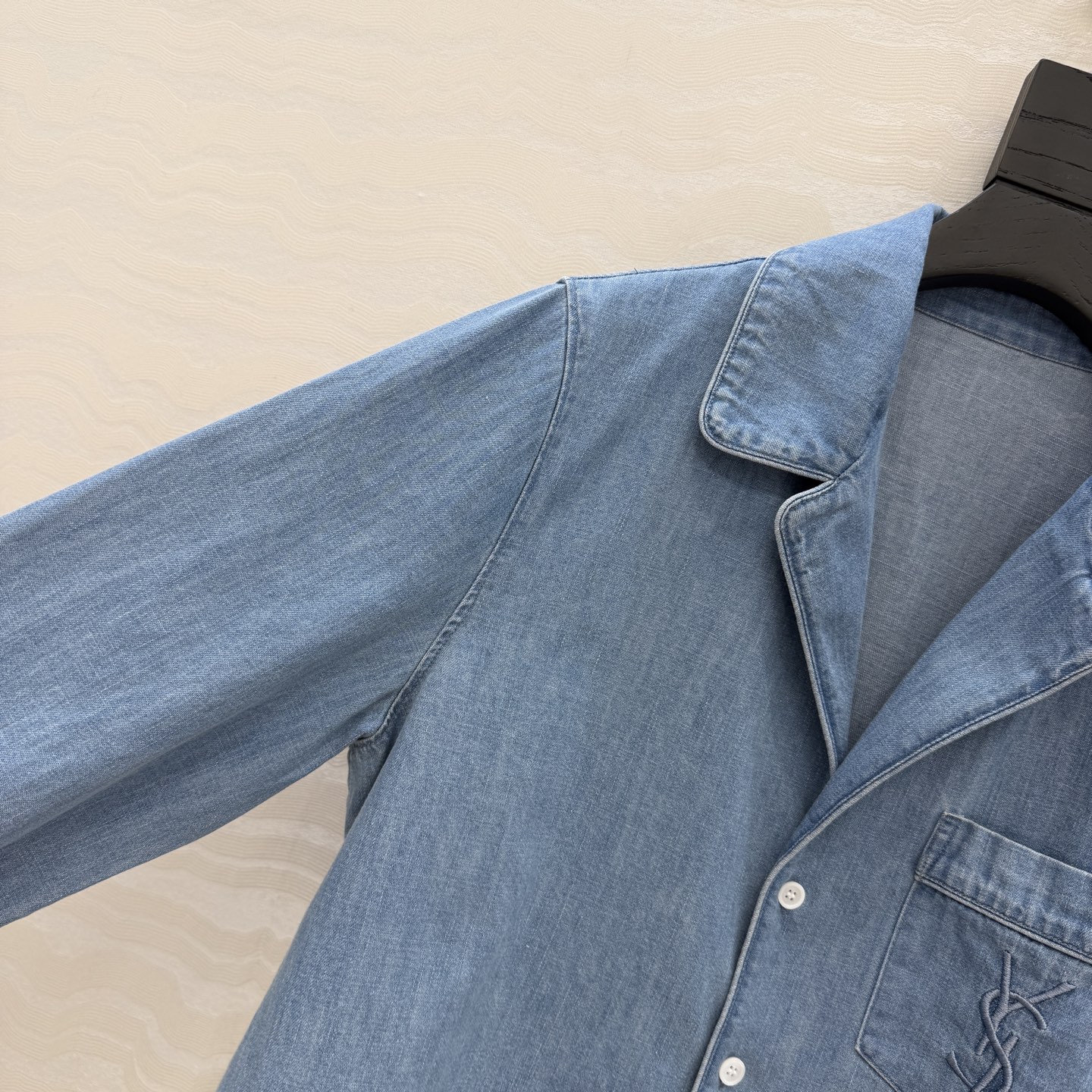 高端原单品质❤️slp时髦精穿搭！夏日丹宁牛仔衬衫外套！定位刺绣字母，超爱知识分子时髦风！气质翻领经典宽