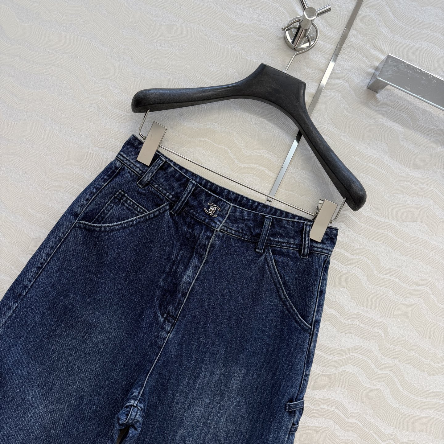 爆单推荐❤️coco女孩26p春夏新品，书包扣直筒牛仔中裤！白富美必入叠搭神器！定制双C工装口袋，复古酵