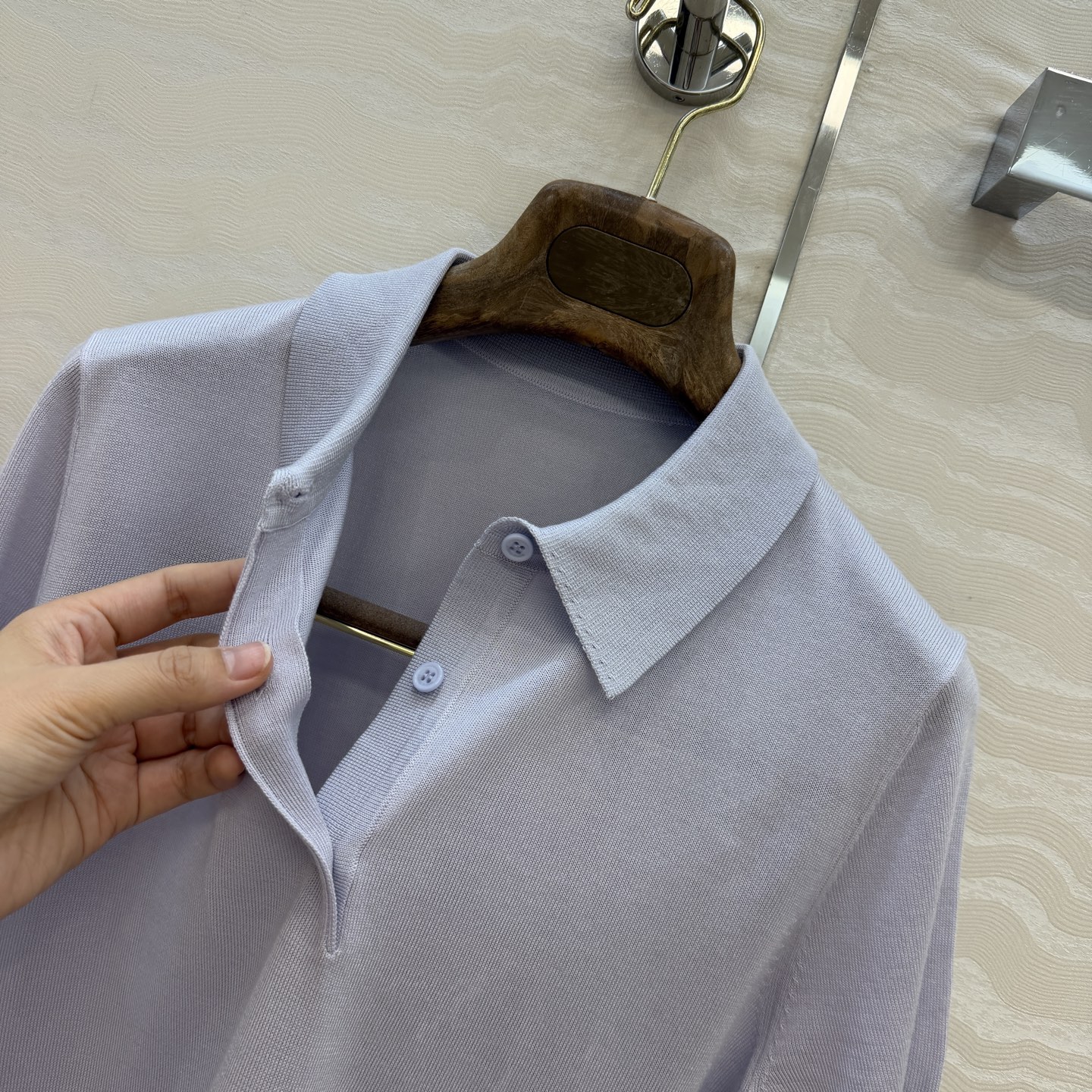 高端原单品质❤️Lp高智感老钱风穿搭！春夏新品高级素色天丝羊毛polo领短袖上衣！18针工艺温柔极致优雅