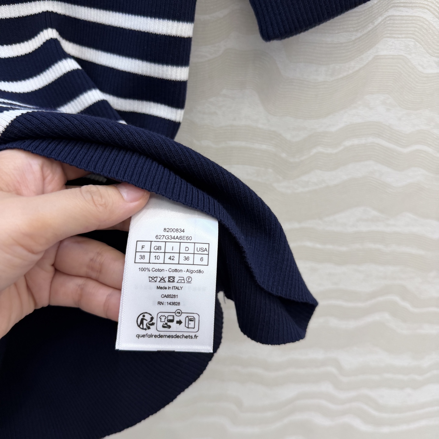 高端原单品质，❤️MissD26春夏新品！海军风圆领修身设计针织衫！条纹撞色超级显白的色调！定制进口纯棉