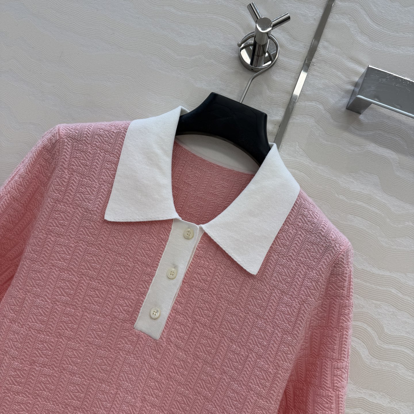 原单品质❤️FF兰西雅同款春夏新品。polo领针织连衣裙！马卡龙配色夏日气息满满！双织纯棉蚕丝纱线细腻柔