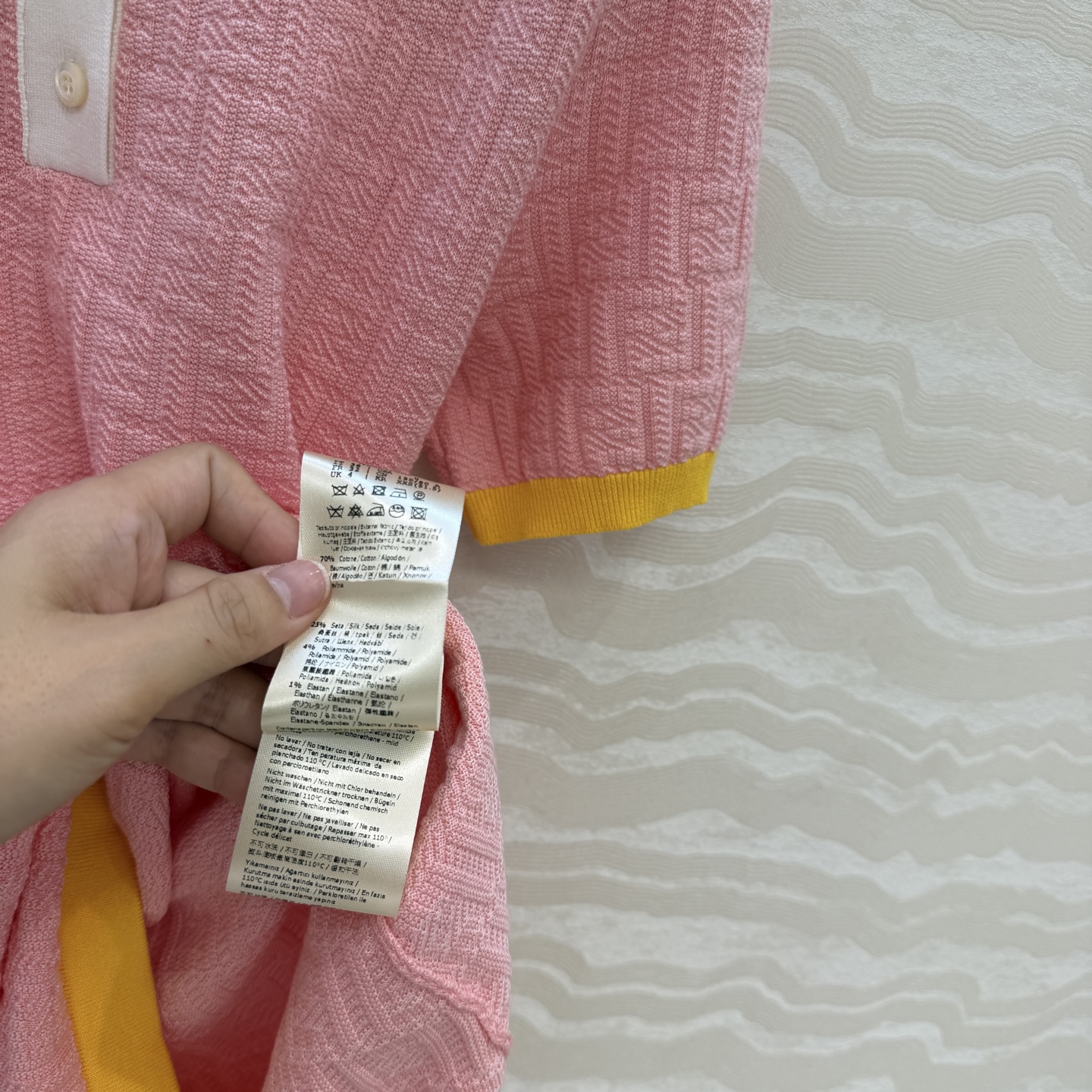 原单品质❤️FF兰西雅同款春夏新品。polo领针织连衣裙！马卡龙配色夏日气息满满！双织纯棉蚕丝纱线细腻柔