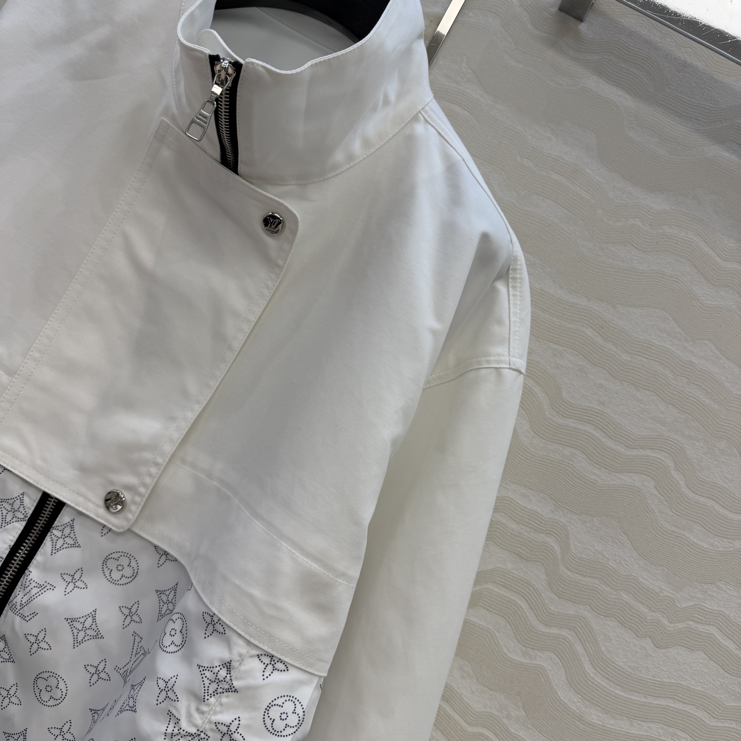 爆单推荐，原单品质💕26春夏新品！flight mode经典MONOGRAM拼接夹克外套！假两件设计高级