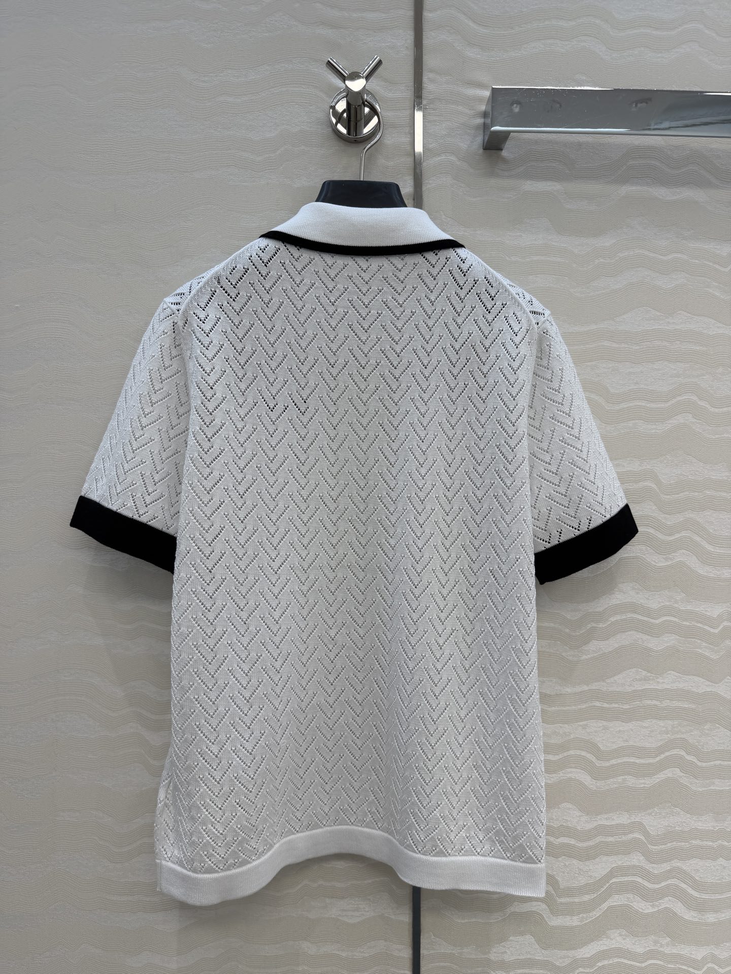 高端原单品质！Monogram花㚏针织polo短袖上衣！18针瑞士机重工定位缕空嵌花工艺贯穿时髦高级感！