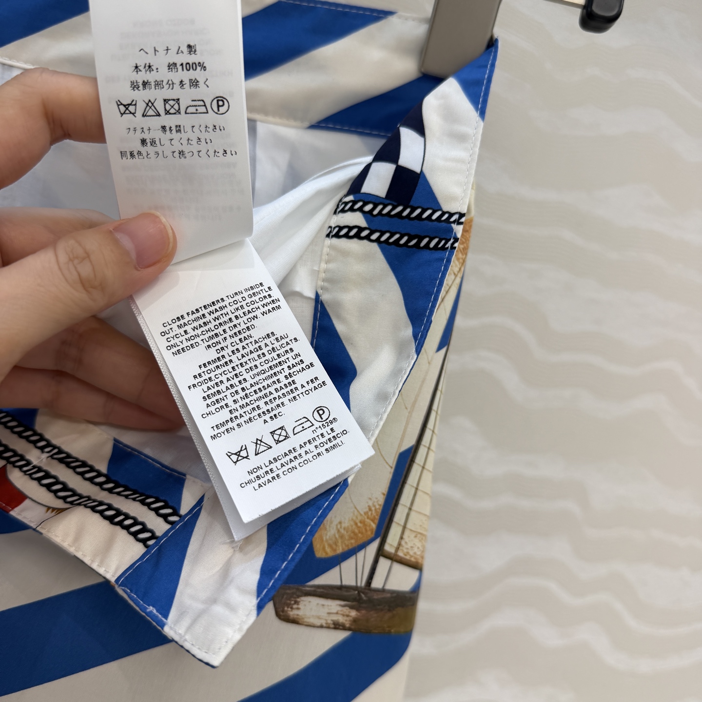 高端原单品质❤️RL航海度假风26春夏新品，高智感南法气质长半裙❤️定位帆船⛵️印花蓝条图案，夏日清爽时