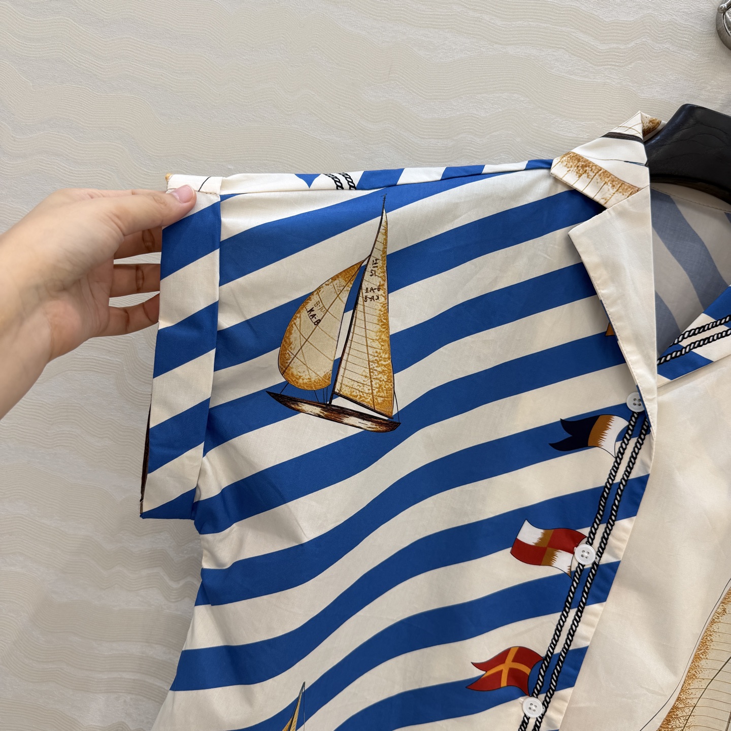 高端原单品质❤️RL航海度假风26春夏新品，高智感南法气质衬衫❤️定位帆船⛵️印花蓝条图案，夏日清爽时髦