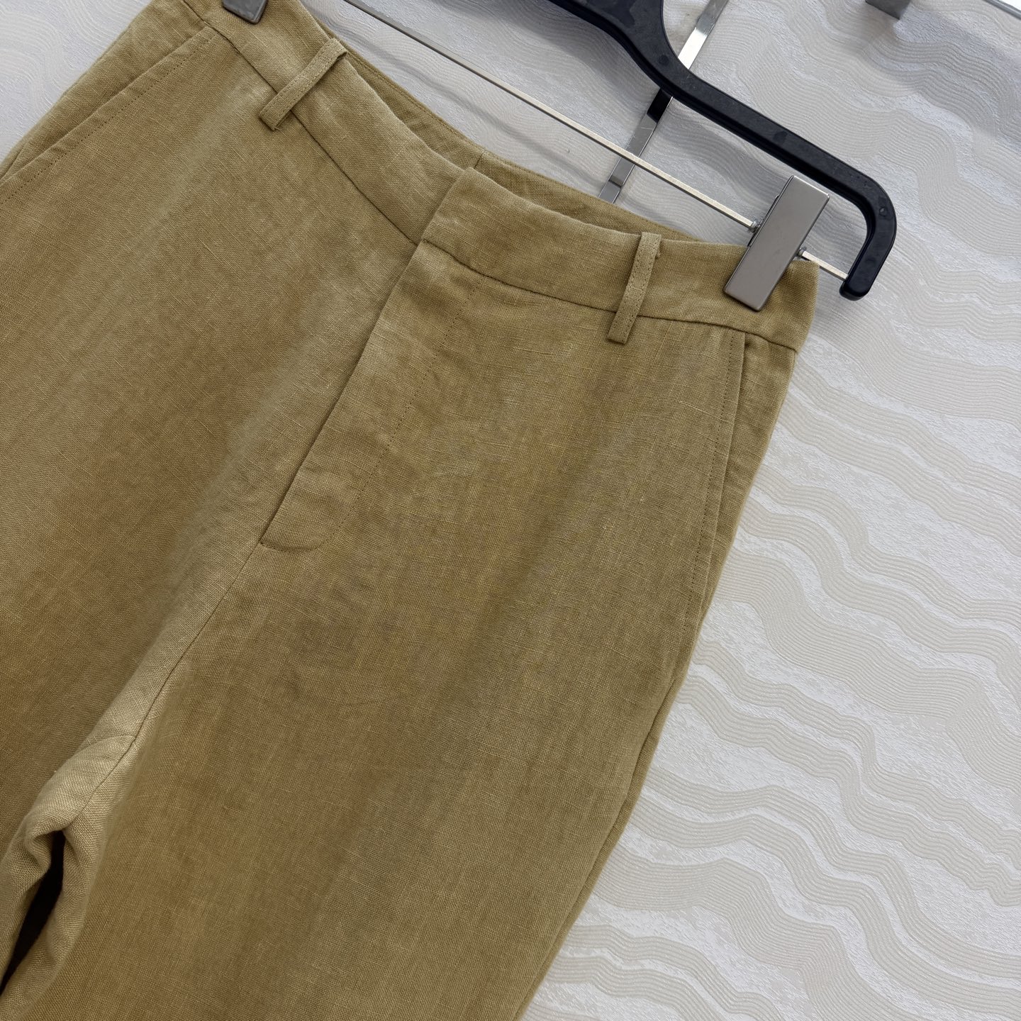 高端原单品质，RL26春夏新品，高级感老钱风穿搭，定制进口砂洗100%亚麻面料直筒裤！重磅高支数砂洗亚麻