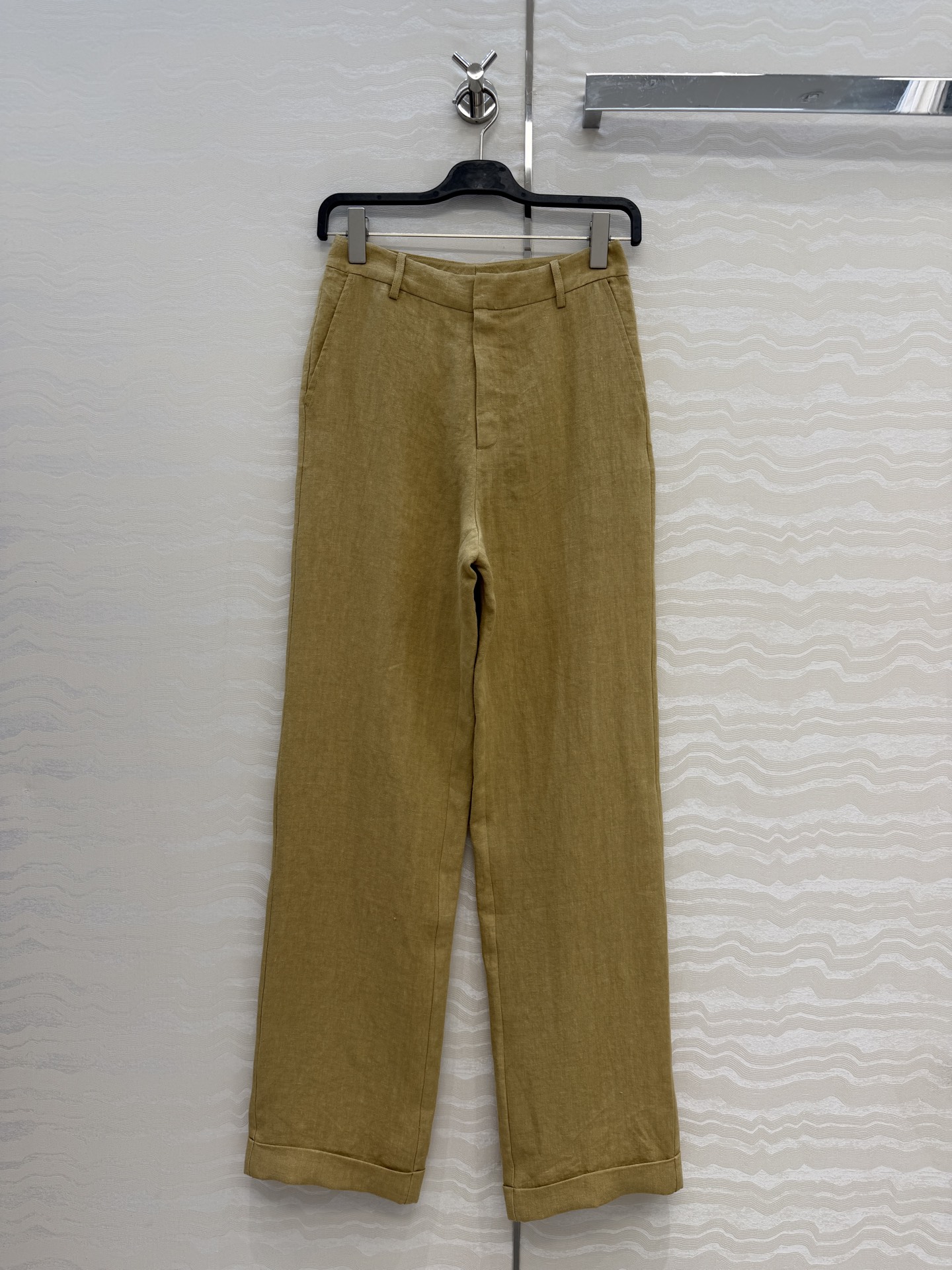 高端原单品质，RL26春夏新品，高级感老钱风穿搭，定制进口砂洗100%亚麻面料直筒裤！重磅高支数砂洗亚麻