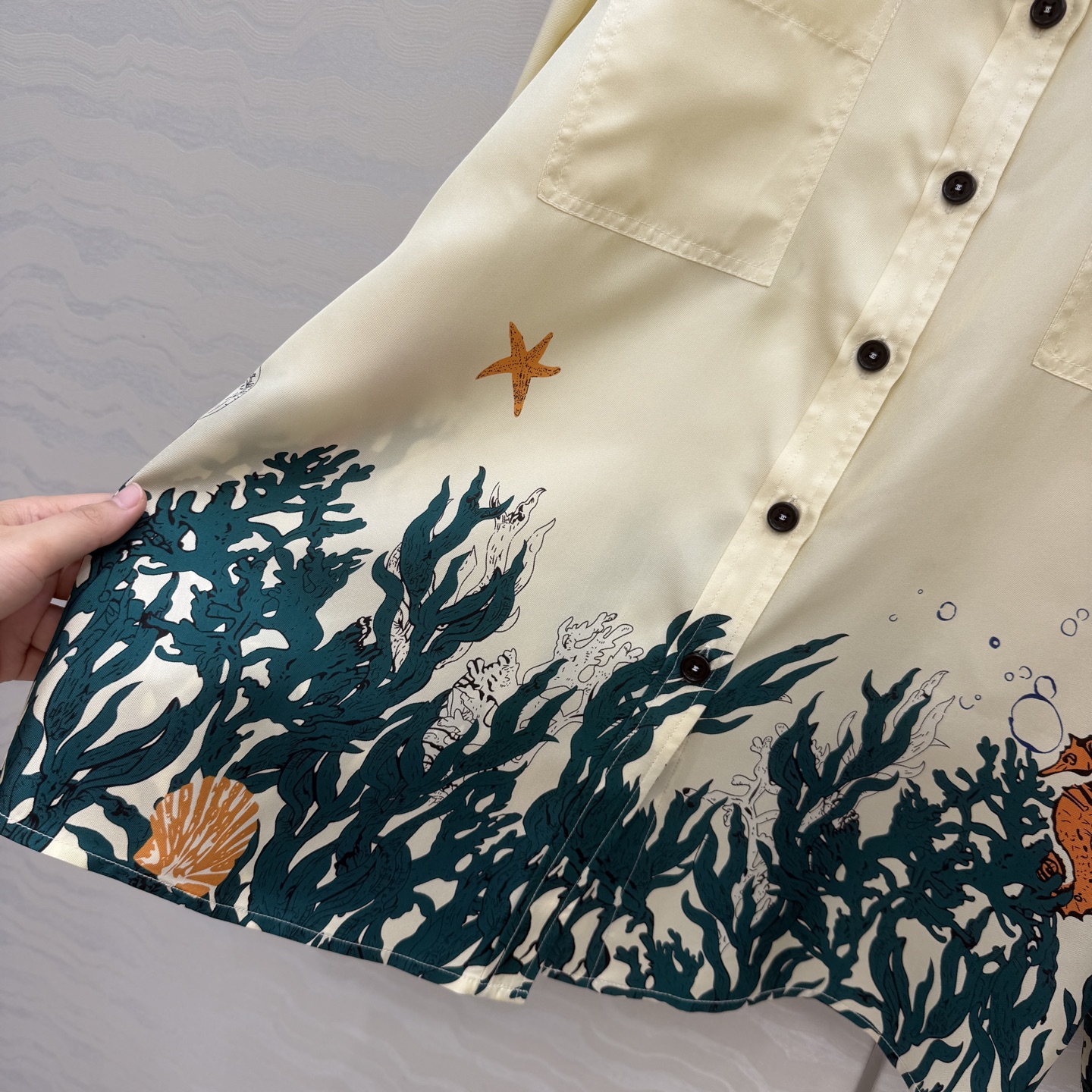 高端原单品质❤️Coco女孩beach沙滩🏖️系列度假新品！海底世界🌊真丝衬衫！100%真丝斜纹绸面料丝