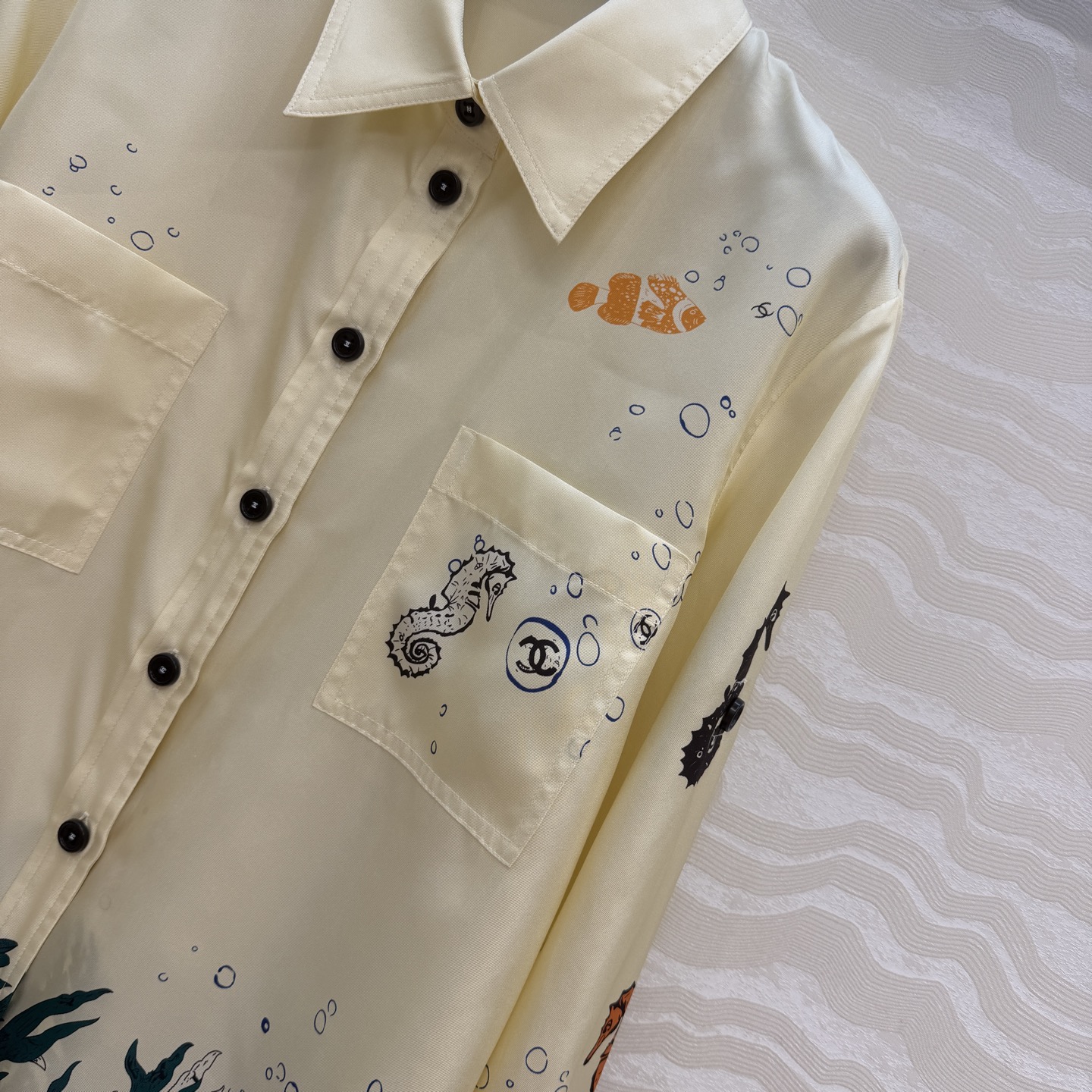 高端原单品质❤️Coco女孩beach沙滩🏖️系列度假新品！海底世界🌊真丝衬衫！100%真丝斜纹绸面料丝