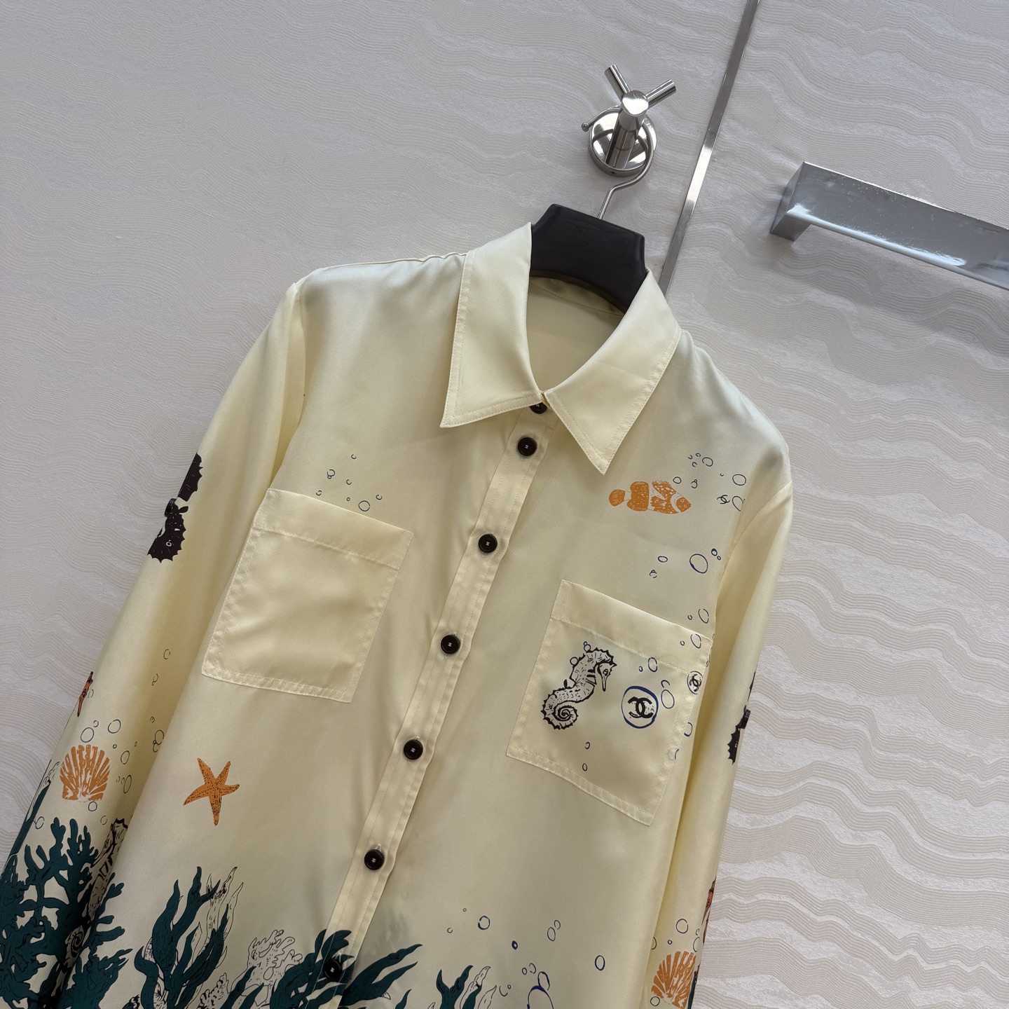 高端原单品质❤️Coco女孩beach沙滩🏖️系列度假新品！海底世界🌊真丝衬衫！100%真丝斜纹绸面料丝