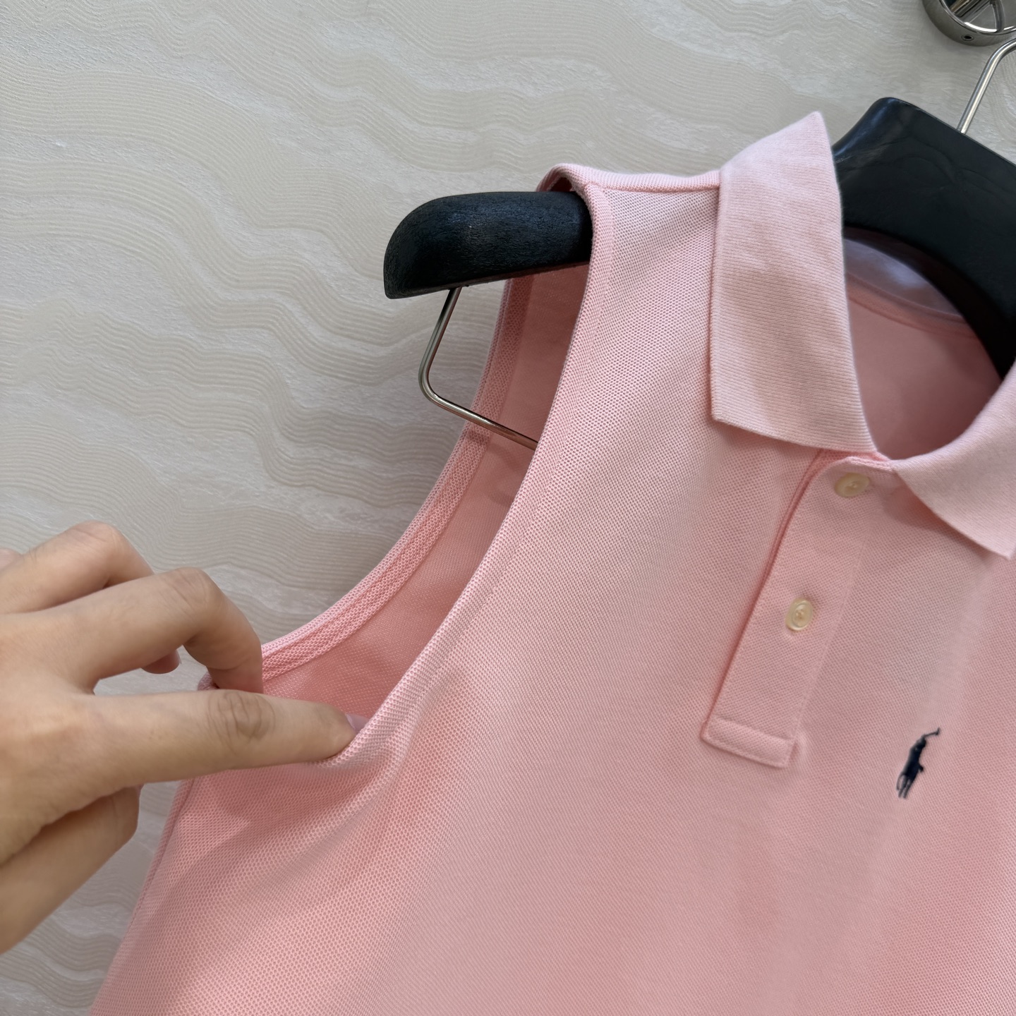 原单品质！RL长期主义减龄少女穿搭！Polo领短款小背心，进口100%珠地纯棉面料质感超赞，气质小翻领高