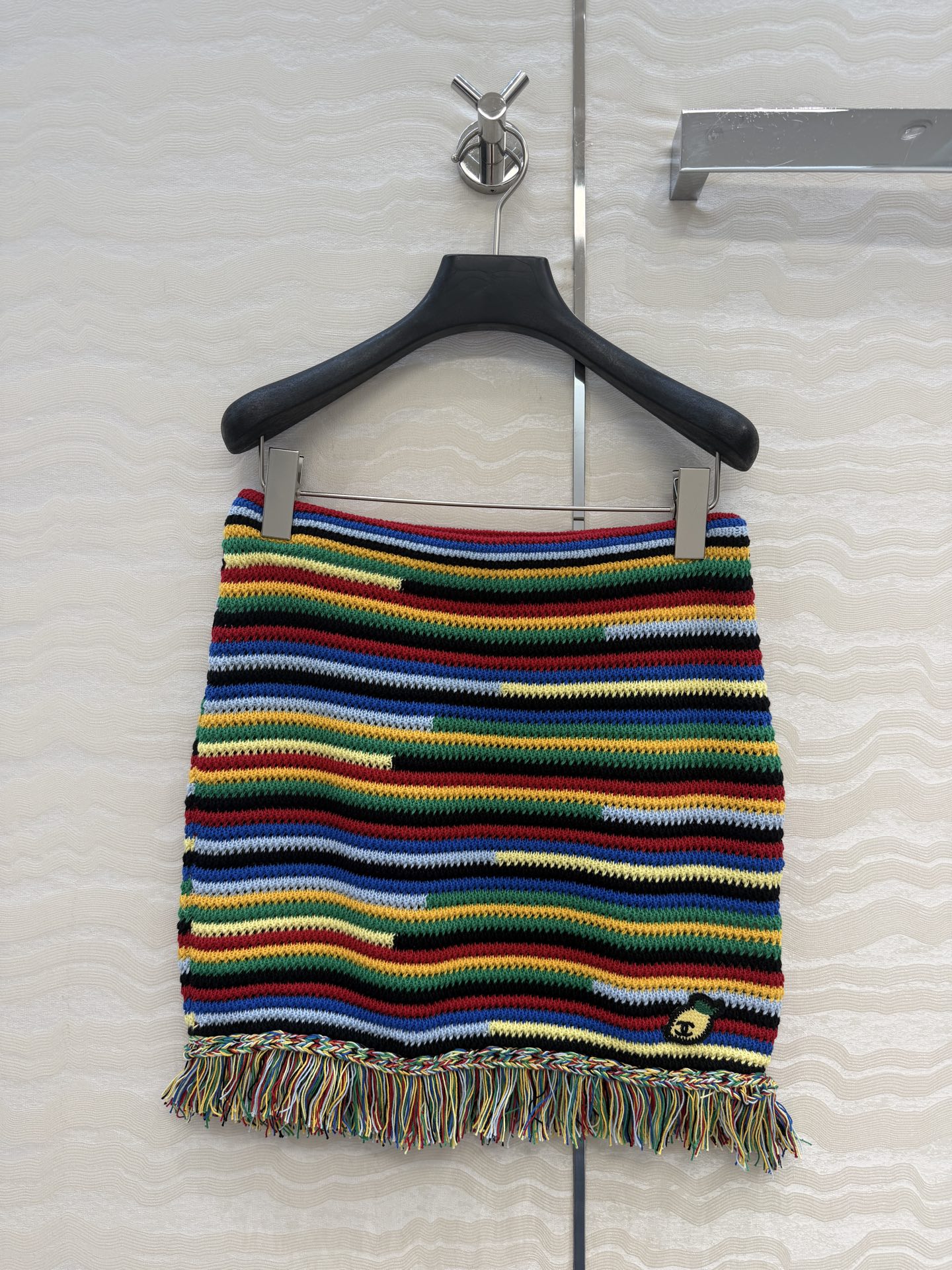 原单品质❤️Coco女孩beach沙滩🏖️系列度假新品！彩虹🌈拼色勾织小半裙。手工毛须边工艺，绝美小仙女