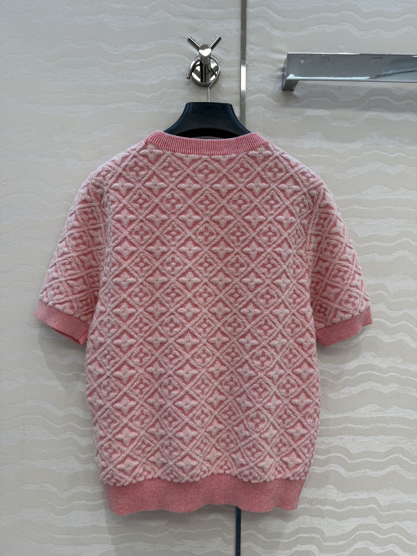 高端原单品质💕神仙颜值Resort度假系列限定新品！MONOGRAM提花羊毛短袖上衣！撞色包边抽绳设计经