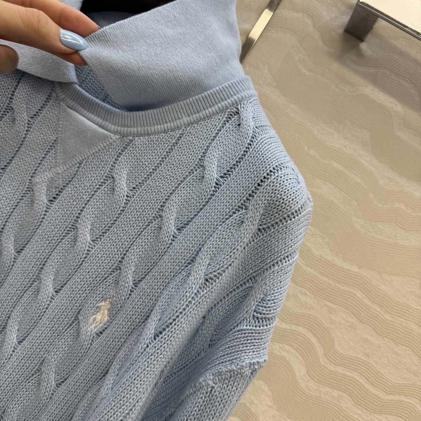 原单品质❤️RL浓郁美式风格 ❤️经典绞花工艺假两件领针织上衣！气质减龄少女风百搭不挑人，进口纯棉纱线软软糯糯！质感无敌