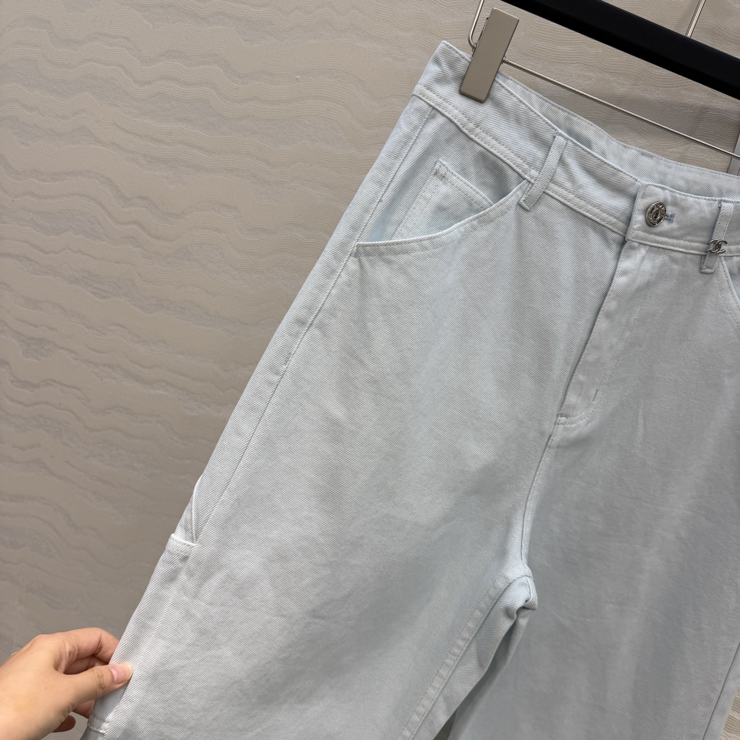 原单品质❤️coco女孩26b新品，神裤再现工装风口袋牛仔裤！白富美必入叠搭神器！定制重工立体双C工装口袋，复古酵素洗水