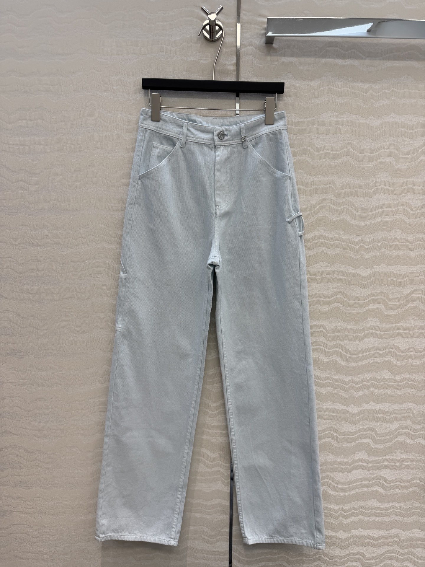 原单品质❤️coco女孩26b新品，神裤再现工装风口袋牛仔裤！白富美必入叠搭神器！定制重工立体双C工装口袋，复古酵素洗水