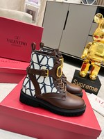 Valentino Boots Canvas Cowhide Fall/Winter Collection