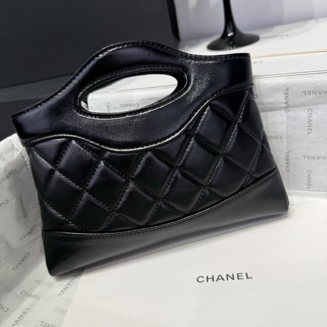 Chanel 31 Bag Nano Black Quilted Leather Top Handle Clutch AS3656 5 i1742967418 7869 6