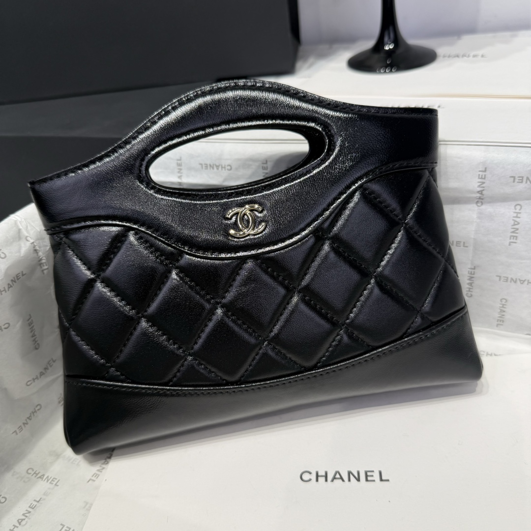 Chanel 31 Bag Nano Black Quilted Leather Top Handle Clutch AS3656 3 i1742967418 9558 4