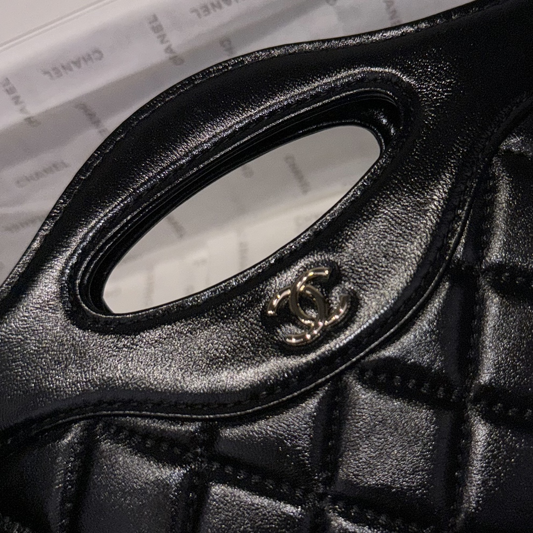 Chanel 31 Bag Nano Black Quilted Leather Top Handle Clutch AS3656 6 i1742967424 1831 0