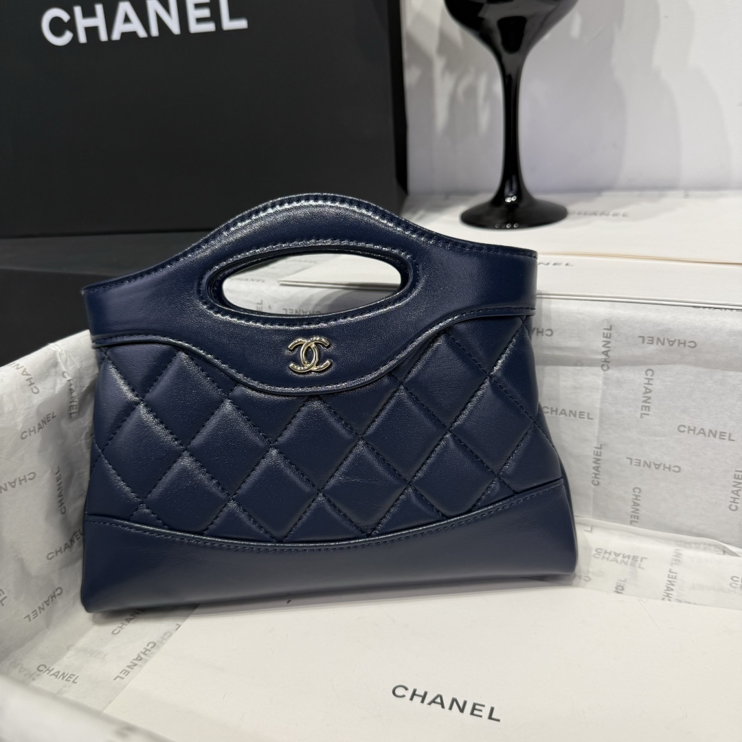 Chanel 25S 31 Bag Nano Blue Leather Top Handle Handbag AS3656 1 i1742967681 1603 0