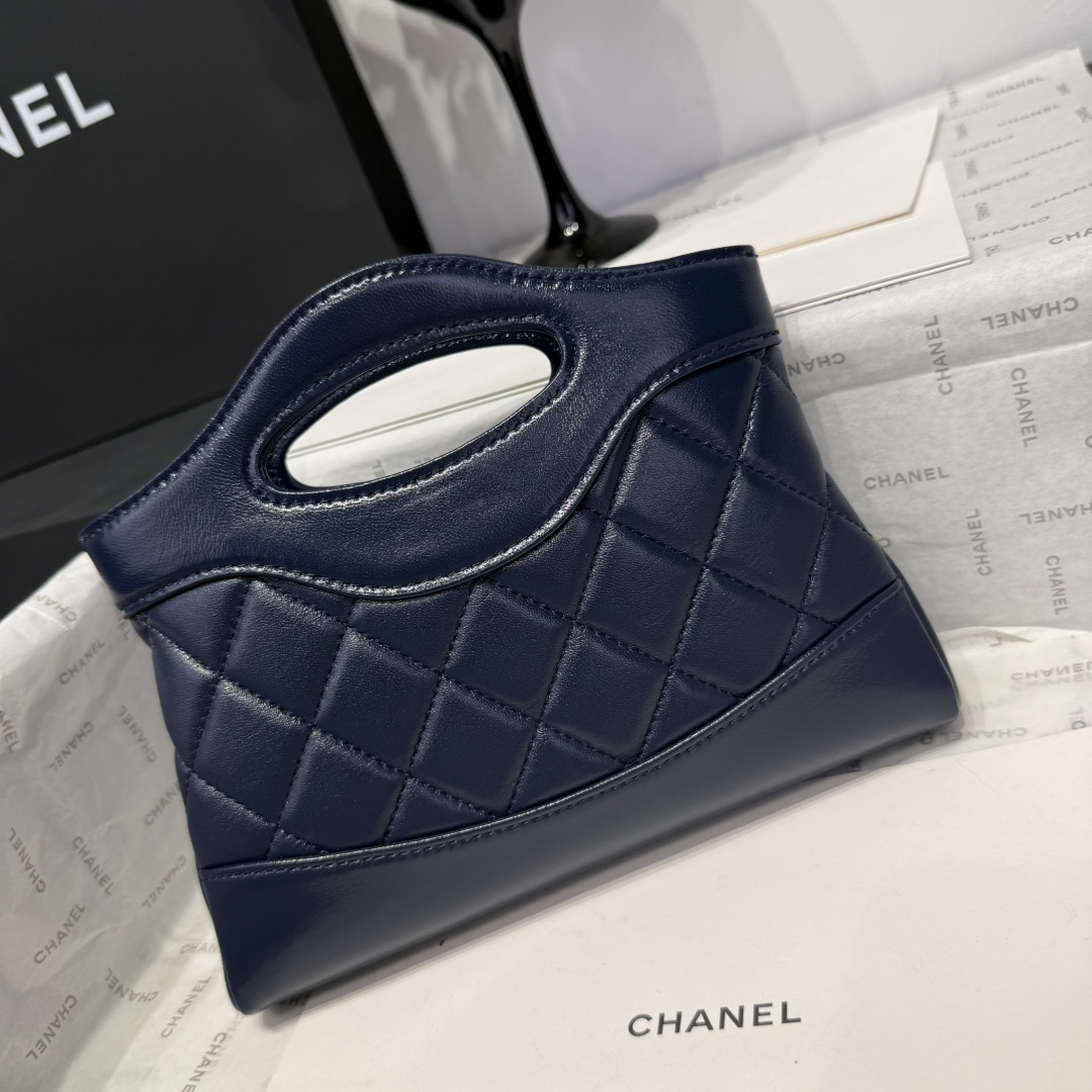 Chanel 25S 31 Bag Nano Blue Leather Top Handle Handbag AS3656 4 i1742967681 7078 0