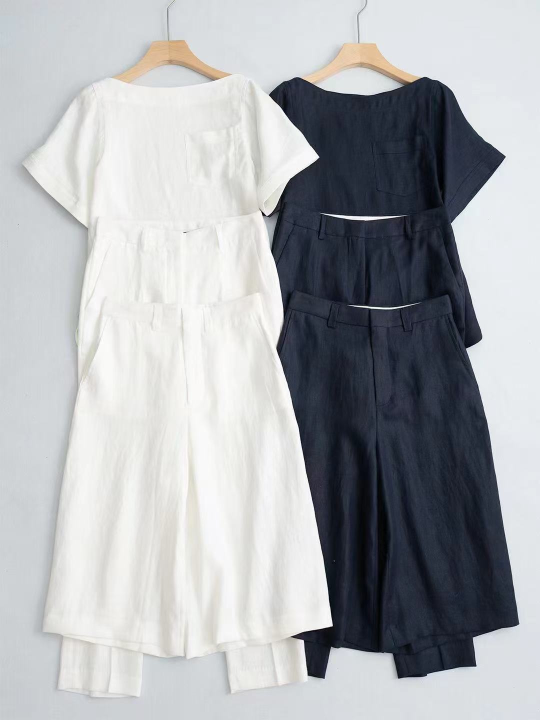 Elegant Women's Boat Neck Top with Wide Leg Pants Set - Chic & Comfortable 2 i1749687630241 5677 0 0