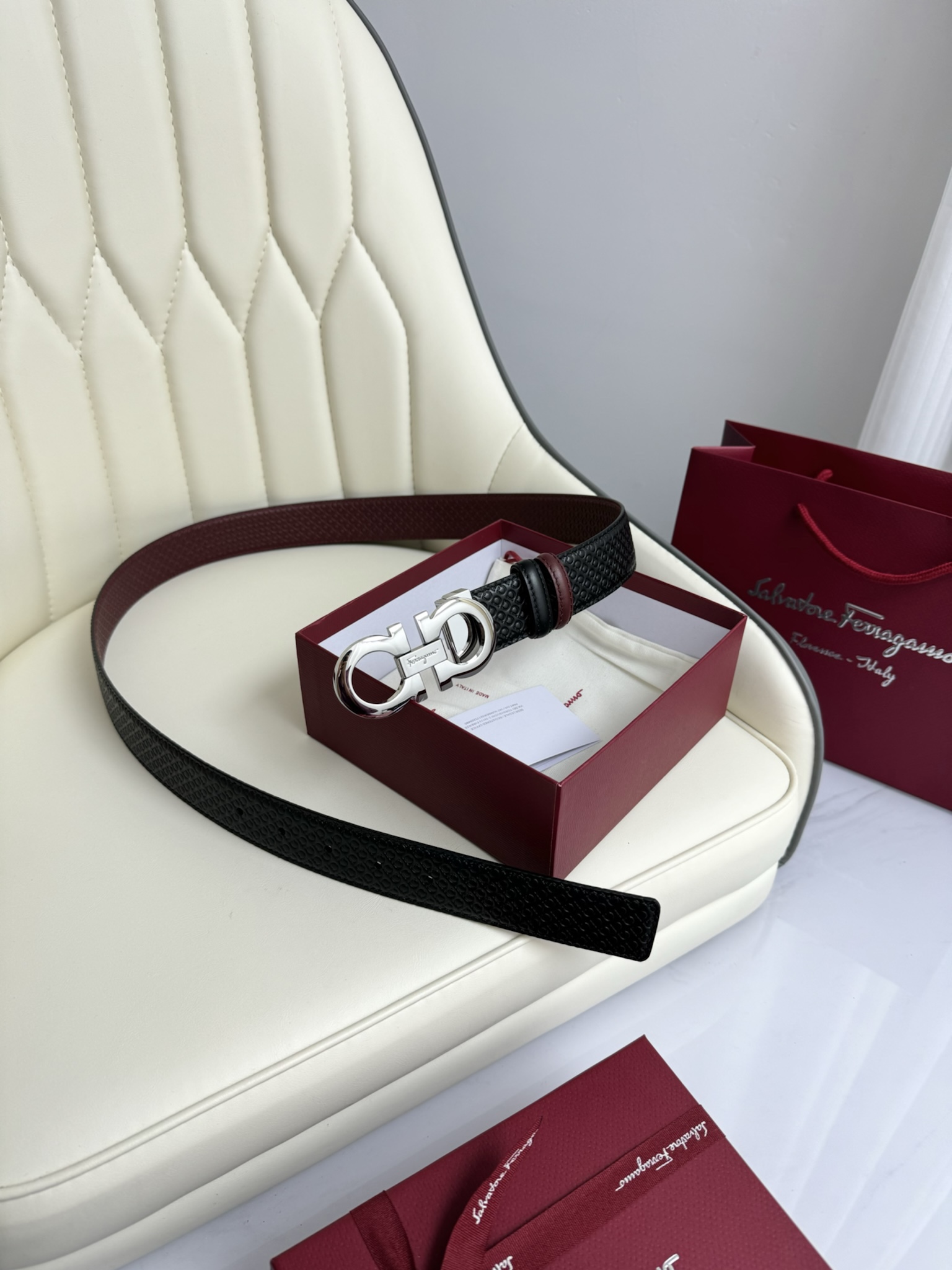 [Ferragamo Belts]Ferragamo Double sided high-quality original factory top laye