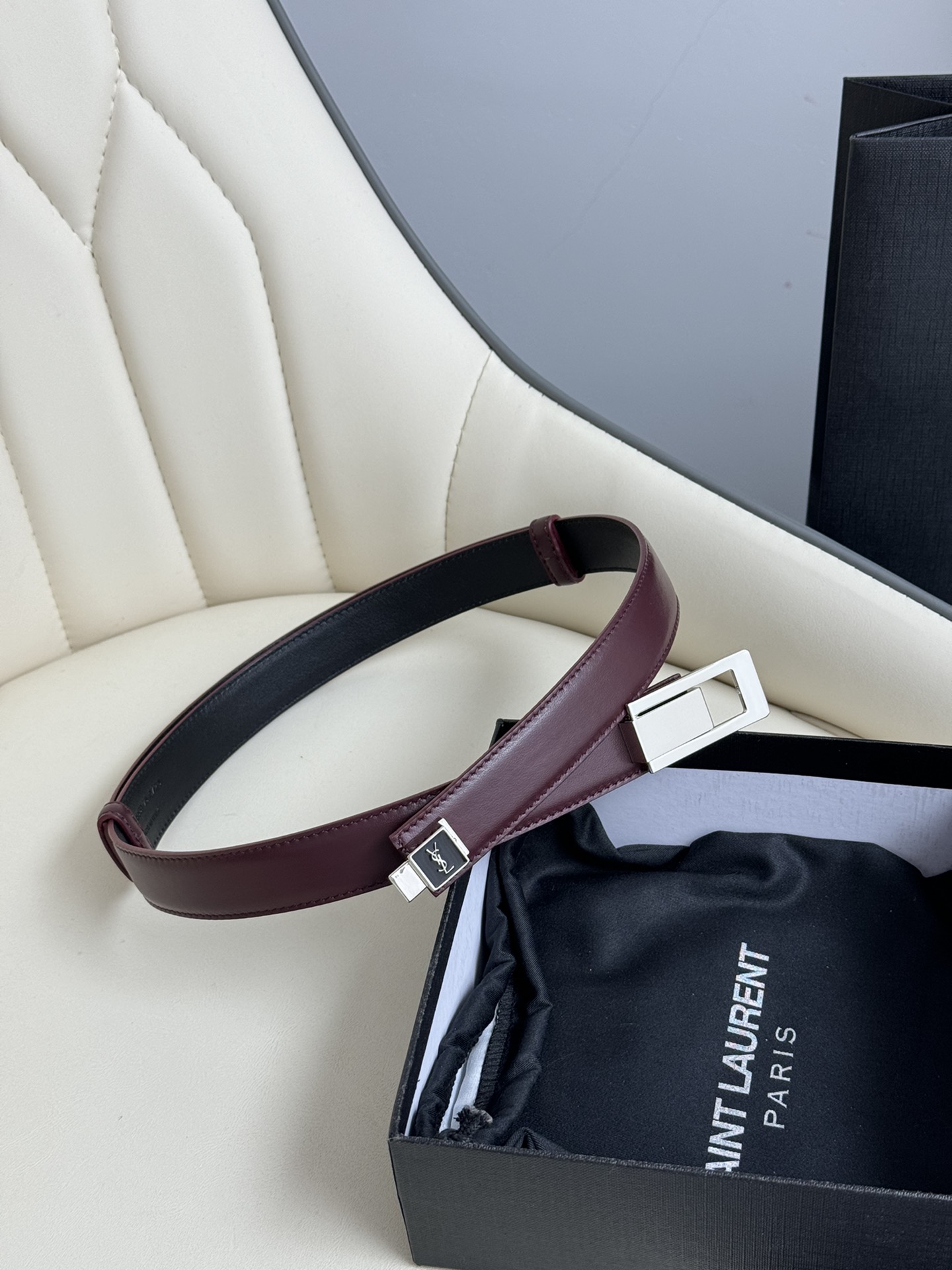 p190 顶级品质🎁配全套包装  Saint Laurent 圣罗兰女士腰带皮带 原厂真金电渡扣头，意大利原厂皮，宽2.5cm，代购级。